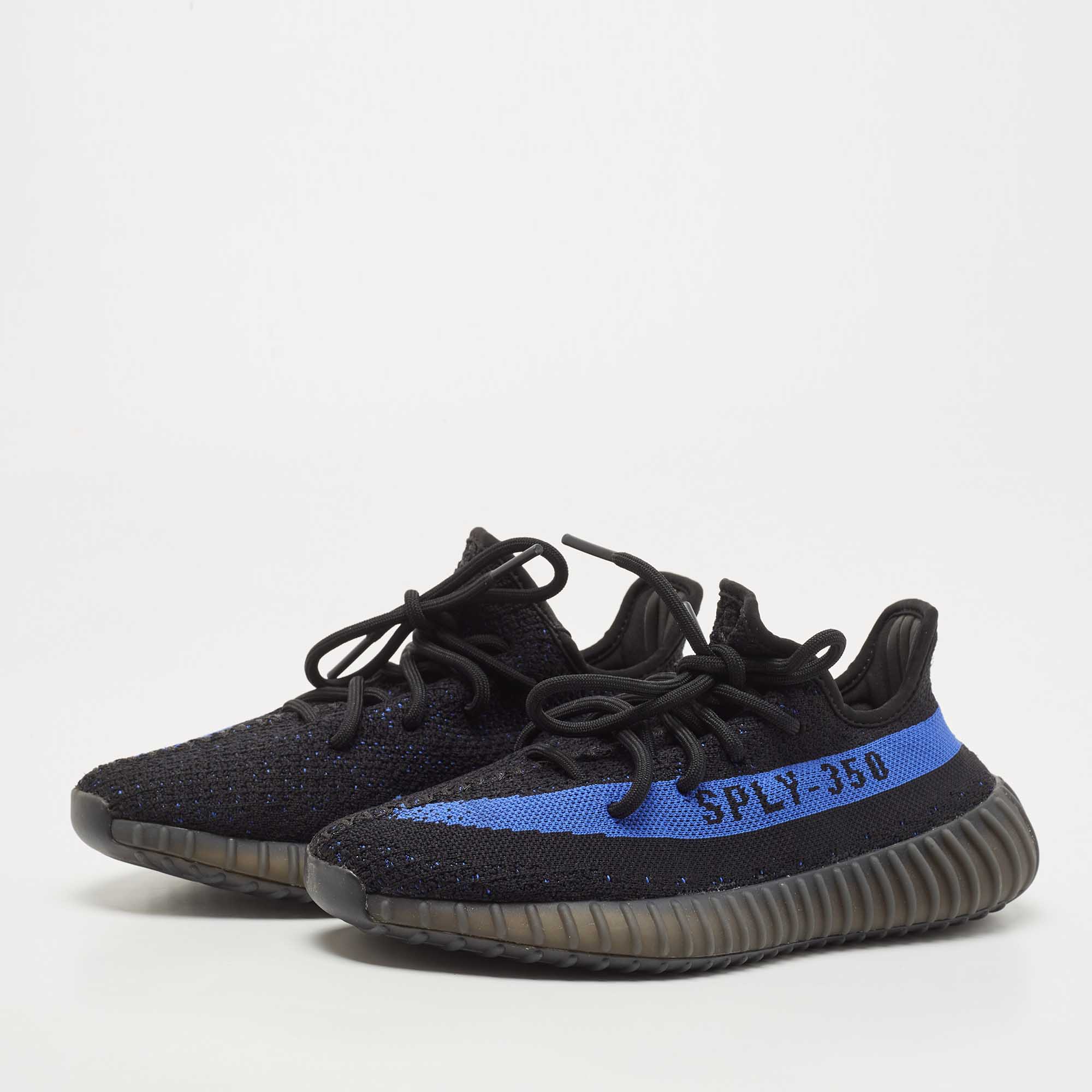 

Yeezy x Adidas Black/Blue Knit Fabric Boost 350 V2 Dazzling Blue Sneakers Size