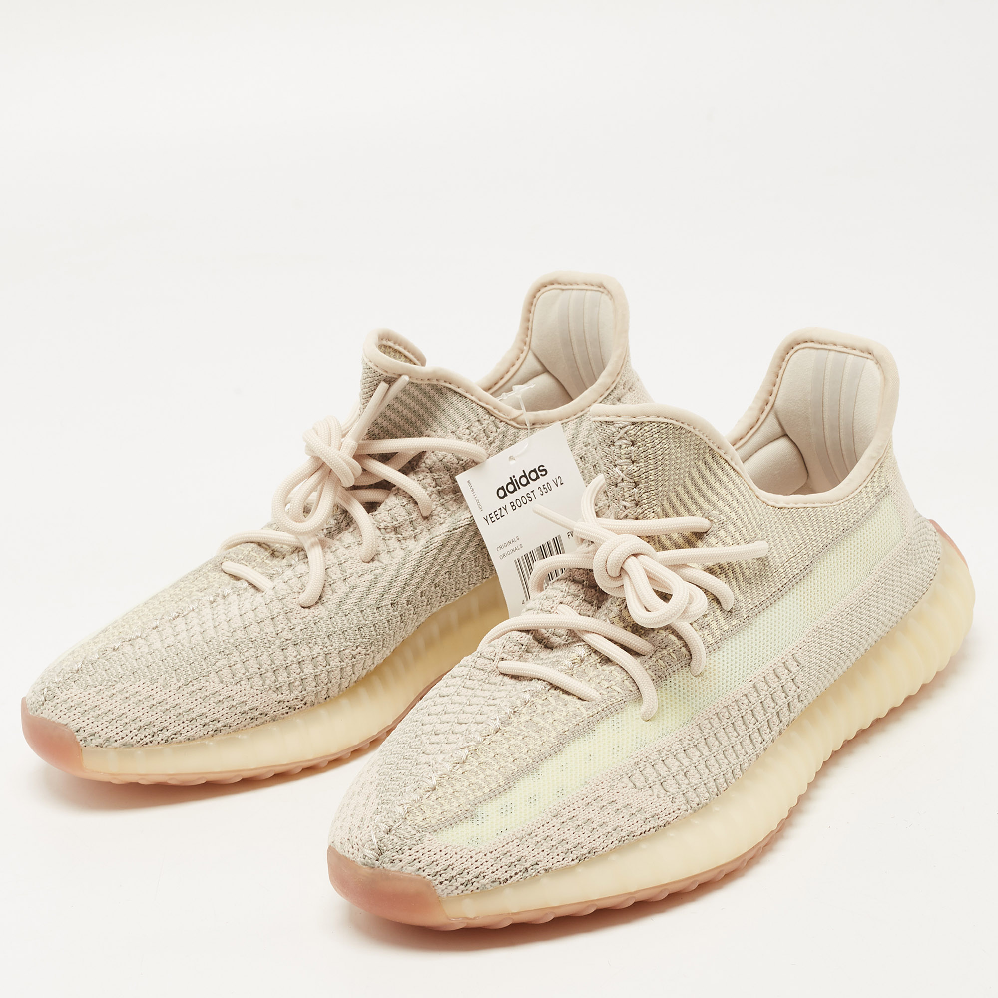 

Yeezy x Adidas Beige/Grey Knit Fabric Boost 350 V2 Citrin Sneakers Size 44 2/3