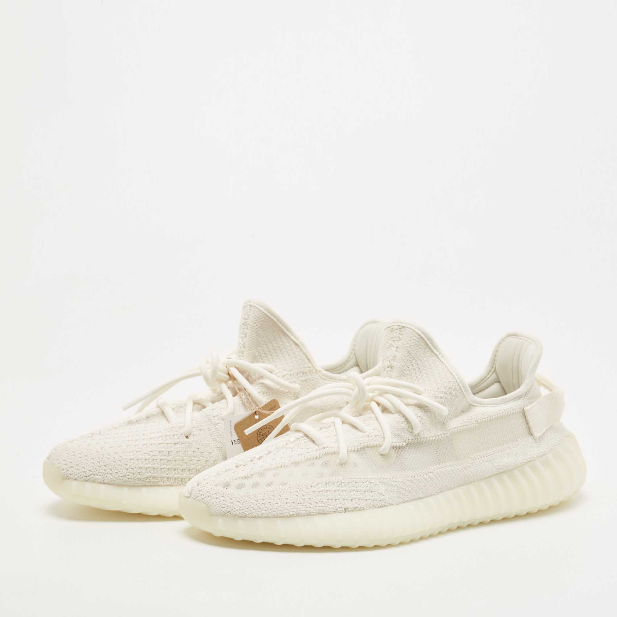 

Yeezy x Adidas Off White Knit Fabric Boost 350 V2 Bone Sneakers Size