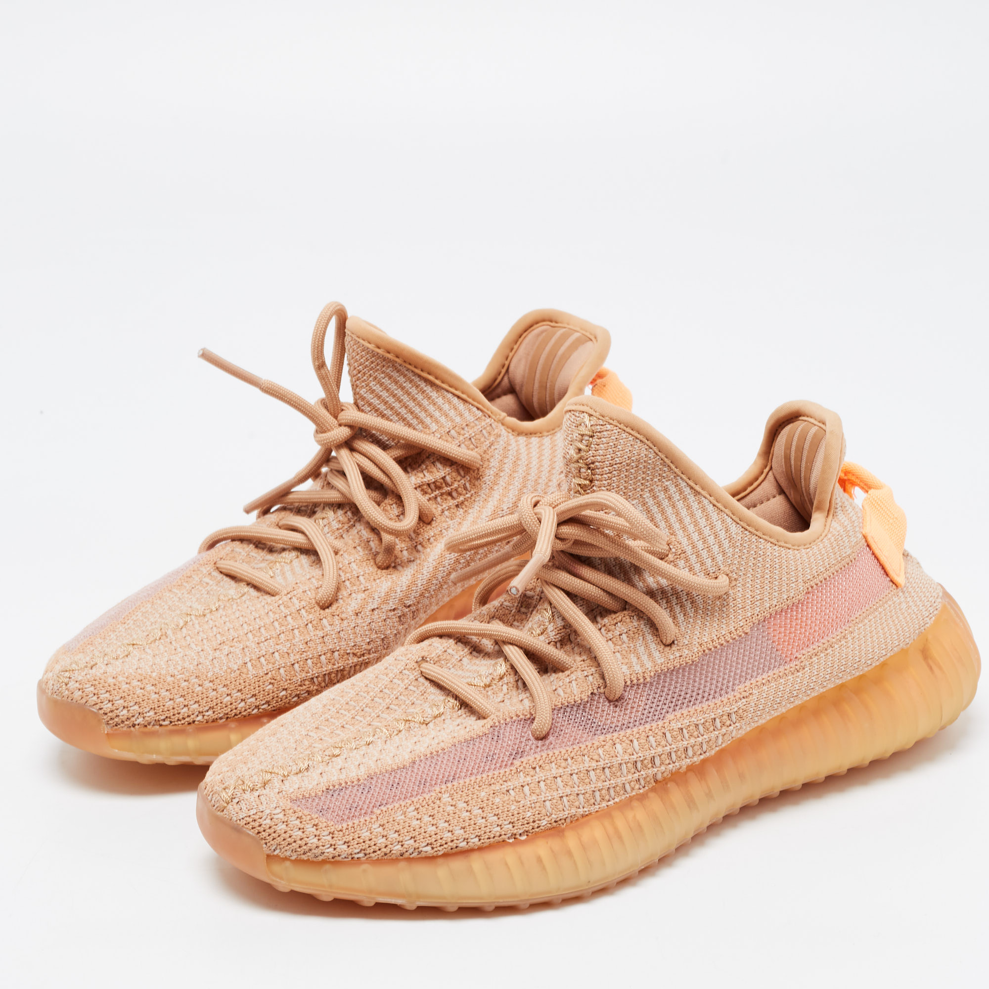 

Yeezy x Adidas Beige Knit Fabric Boost 350 V2 Clay Sneakers Size