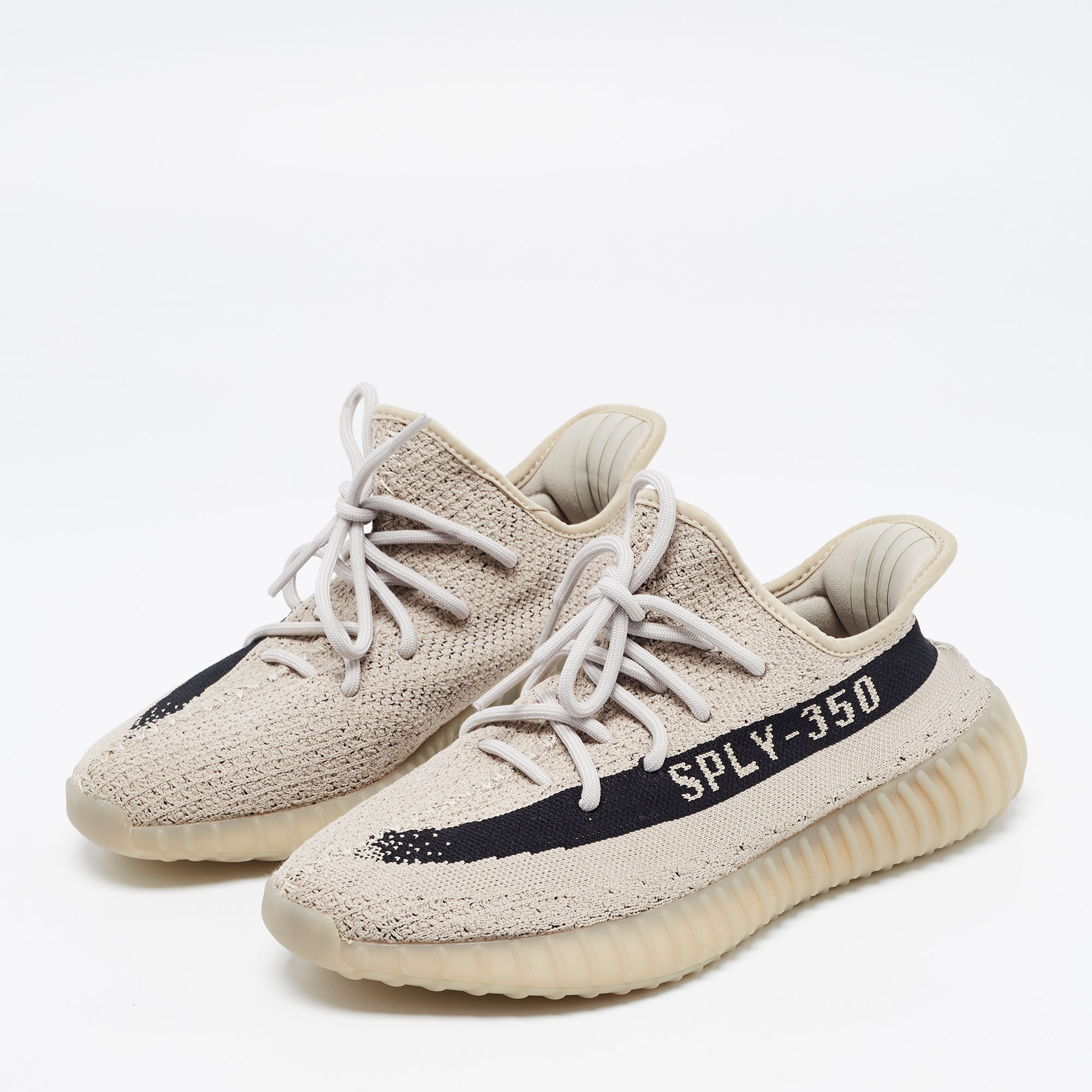 

Yeezy x Adidas Brown Knit Fabric Boost 350 V2 Slate Sneakers Size