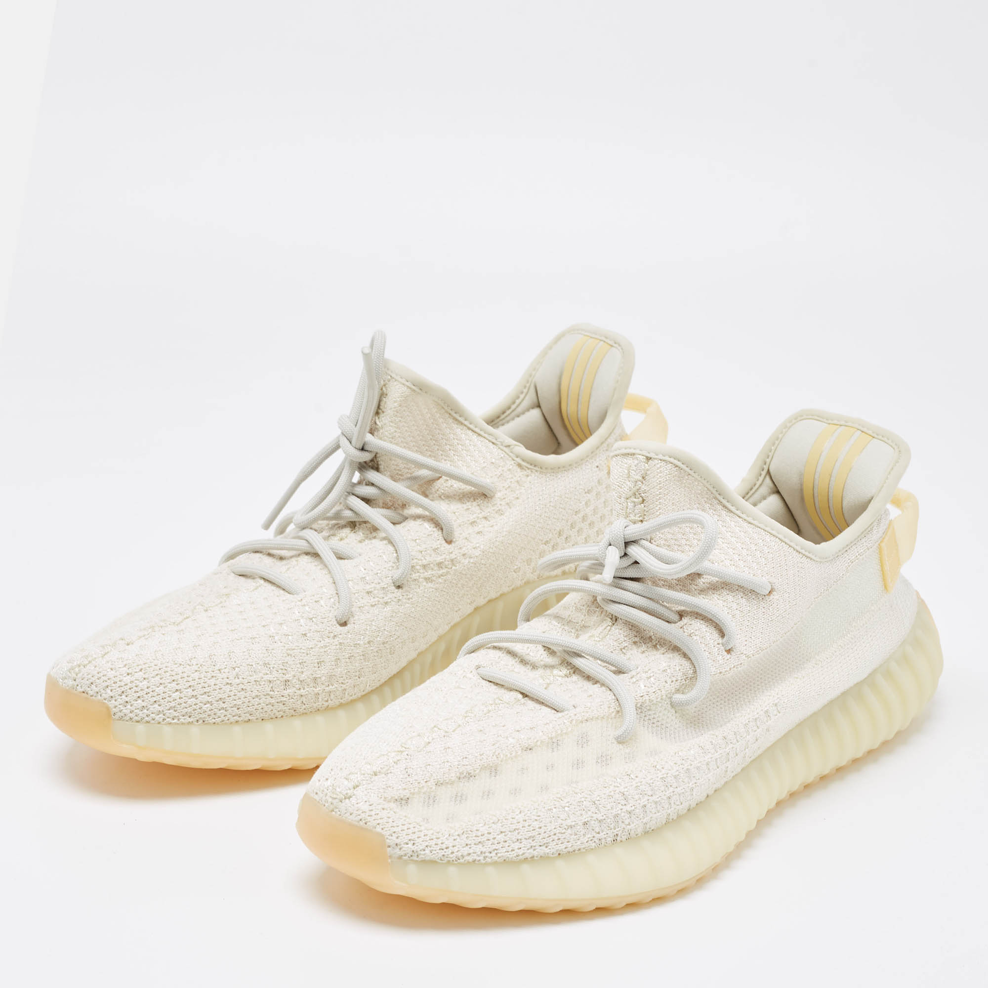 

Yeezy x Adidas Cream Knit Fabric Boost 350 V2 Light Sneakers Size  1/3