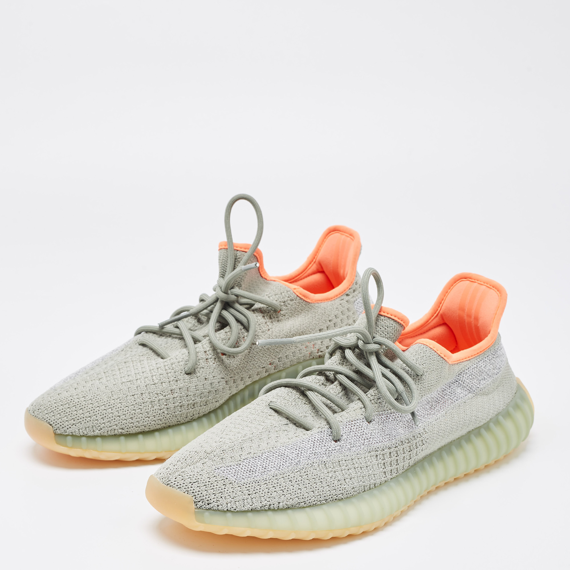 

Yeezy x Adidas Green Knit Fabric Boost 350 V2 Desert Sage Sneakers Size  1/3