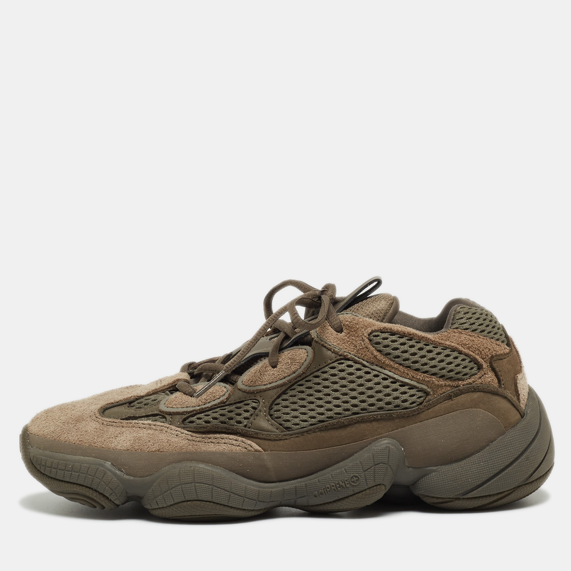 Pre-owned Yeezy X Adidas Two Tone Mesh And Suede Yeezy 500 Clay Brown Sneakers Size 41 1/3