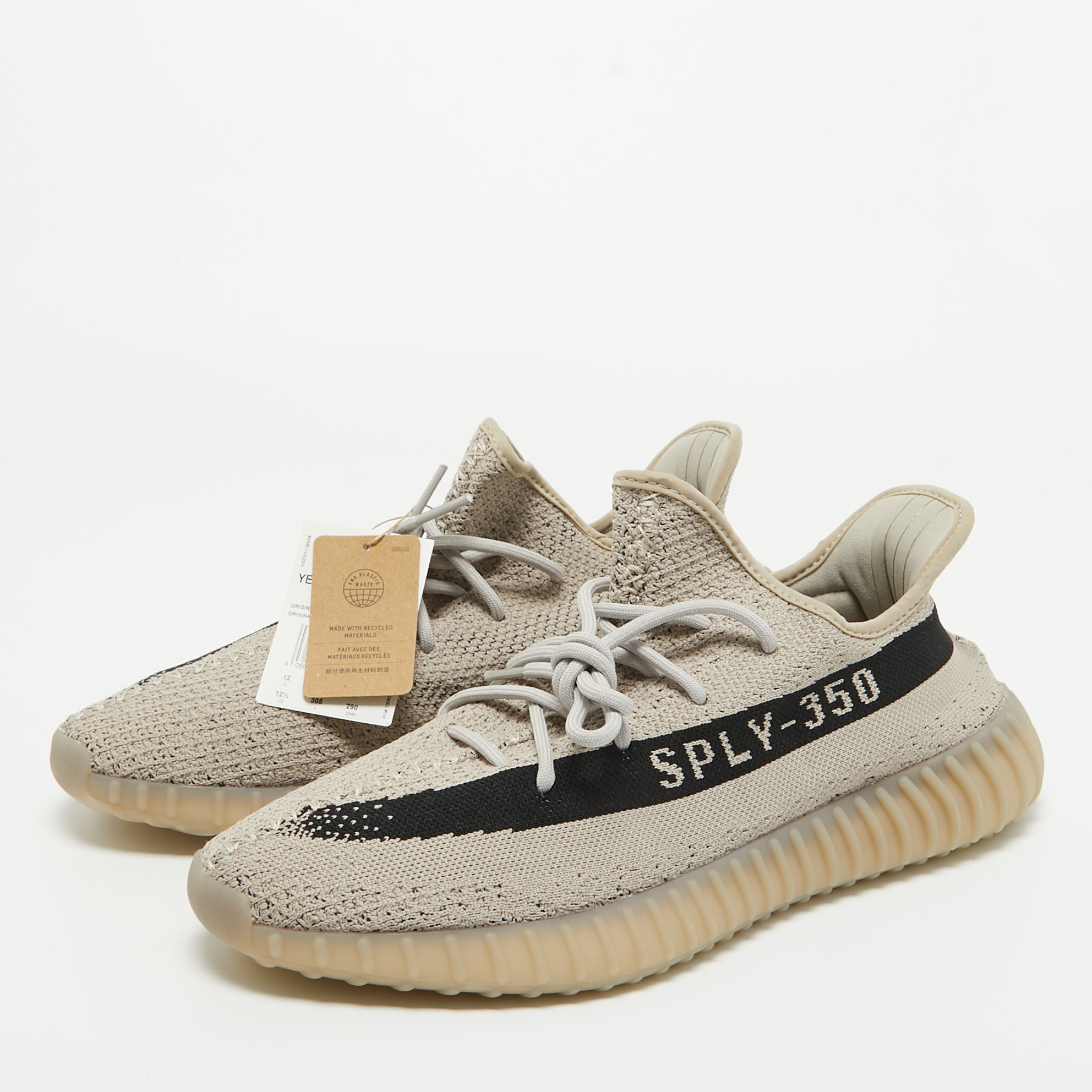

Yeezy x Adidas Grey/Black Knit Fabric Boost 350 V2 Slate Sneakers Size  1/3