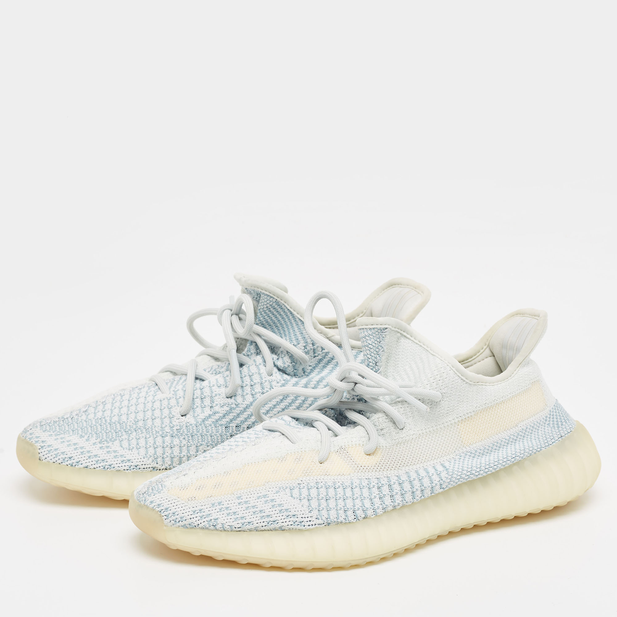 

Yeezy x Adidas Light Blue Cotton Knit Boost 350 V2 Sneakers Size 43 1/3, Grey