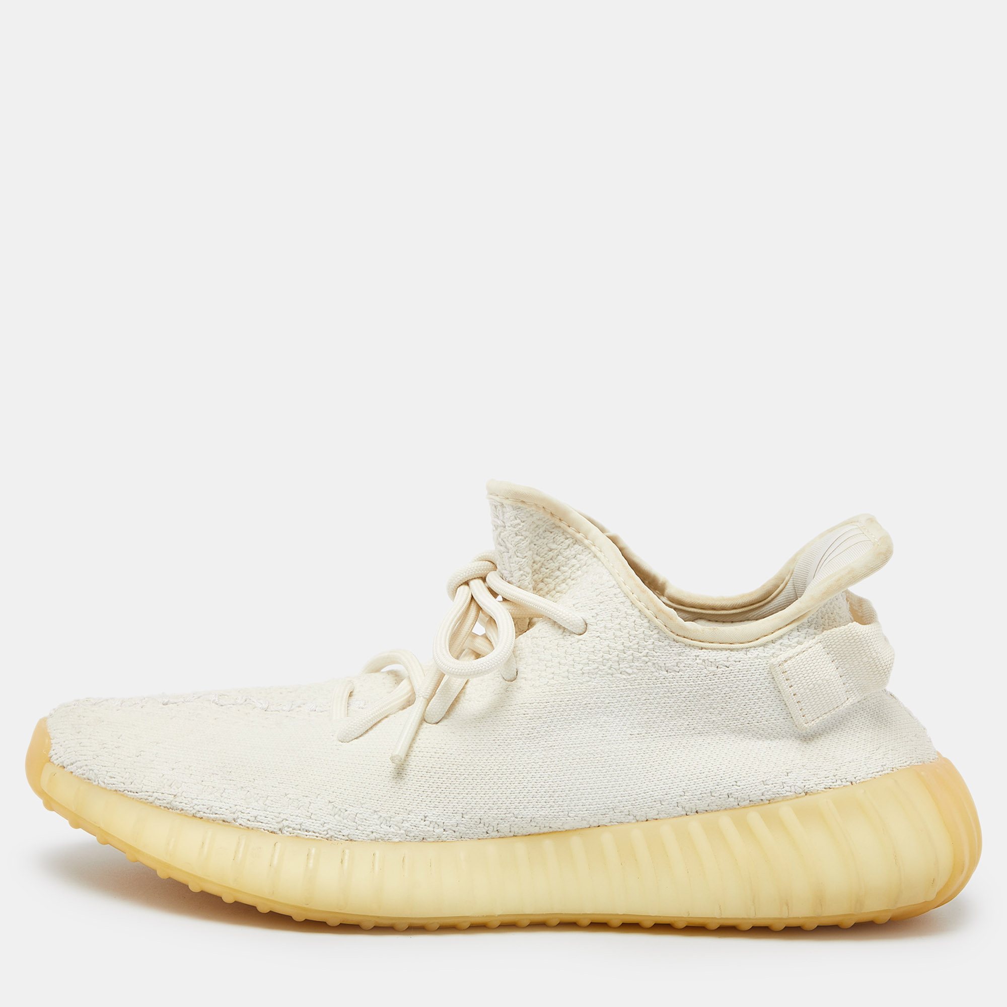 

Yeezy x Adidas Cream Knit Fabric Boost 350 V2 Cream Sneakers Size 42 2/3