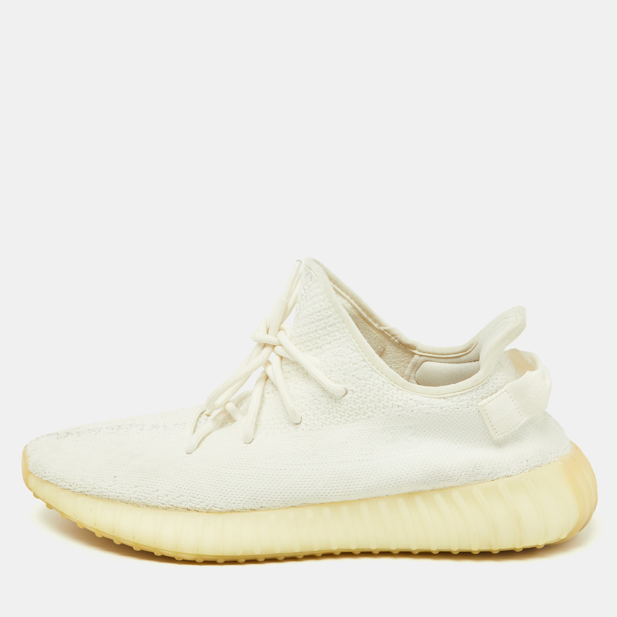 

Yeezy x Adidas White Knit Fabric Boost 350 V2 Cream Sneakers Size 48