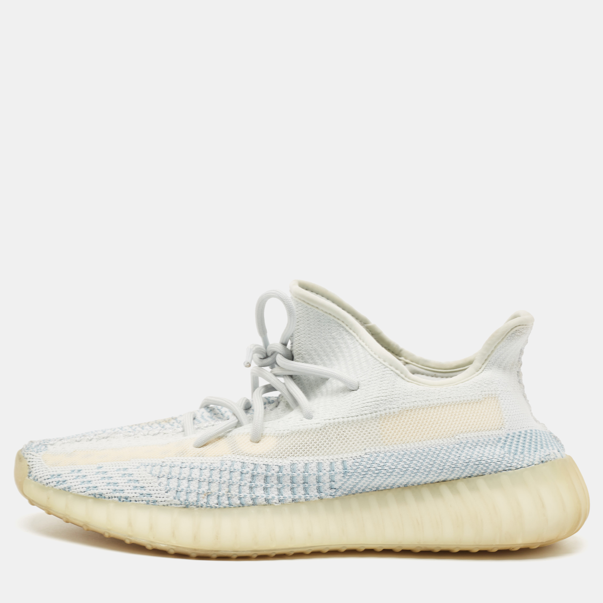 

Yeezy x Adidas Blue/White Knit Fabric Boost 350 V2 Cloud White Sneakers Size 43 1/3