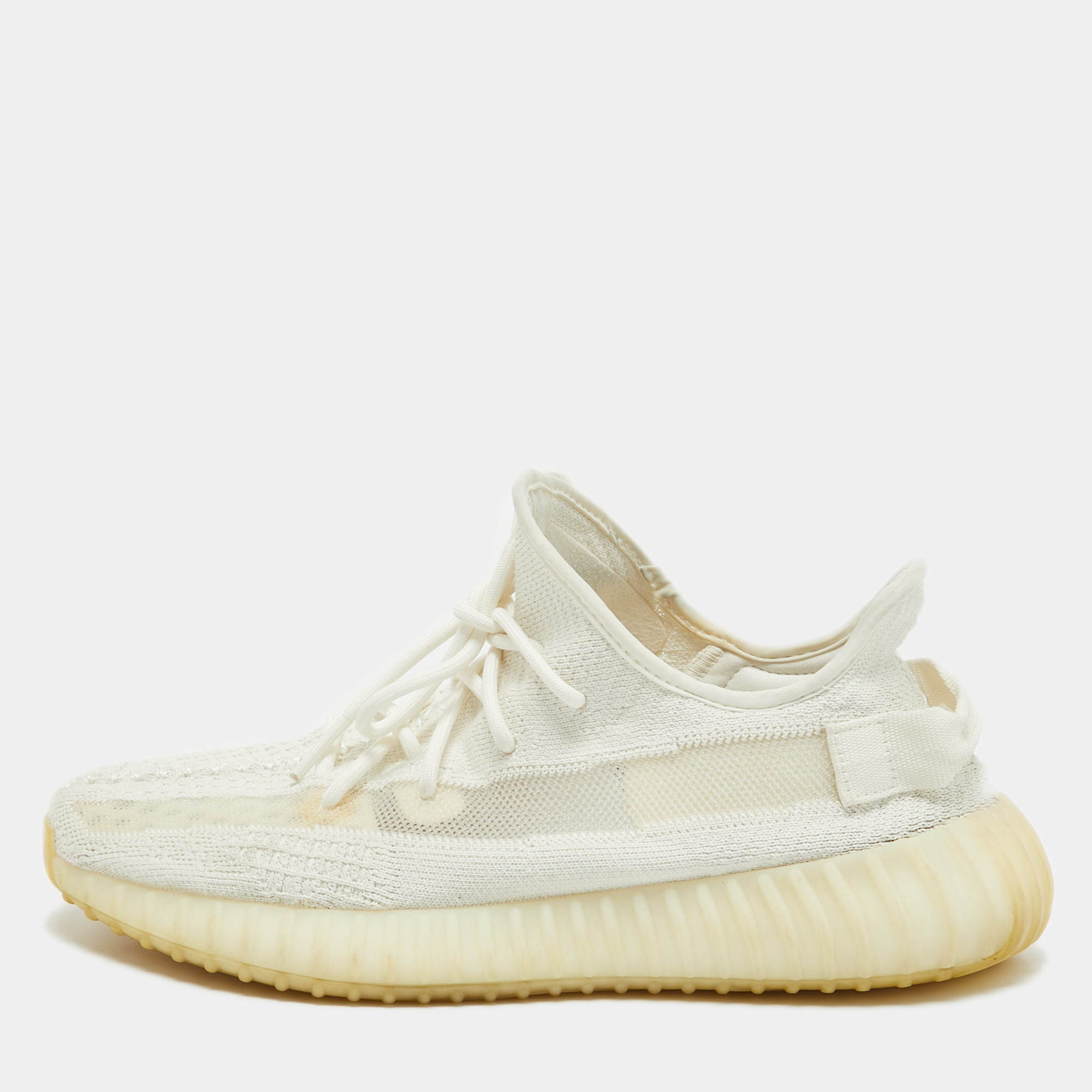 

Yeezy x Adidas White Knit Fabric Boost 350 V2 White Sneakers Size