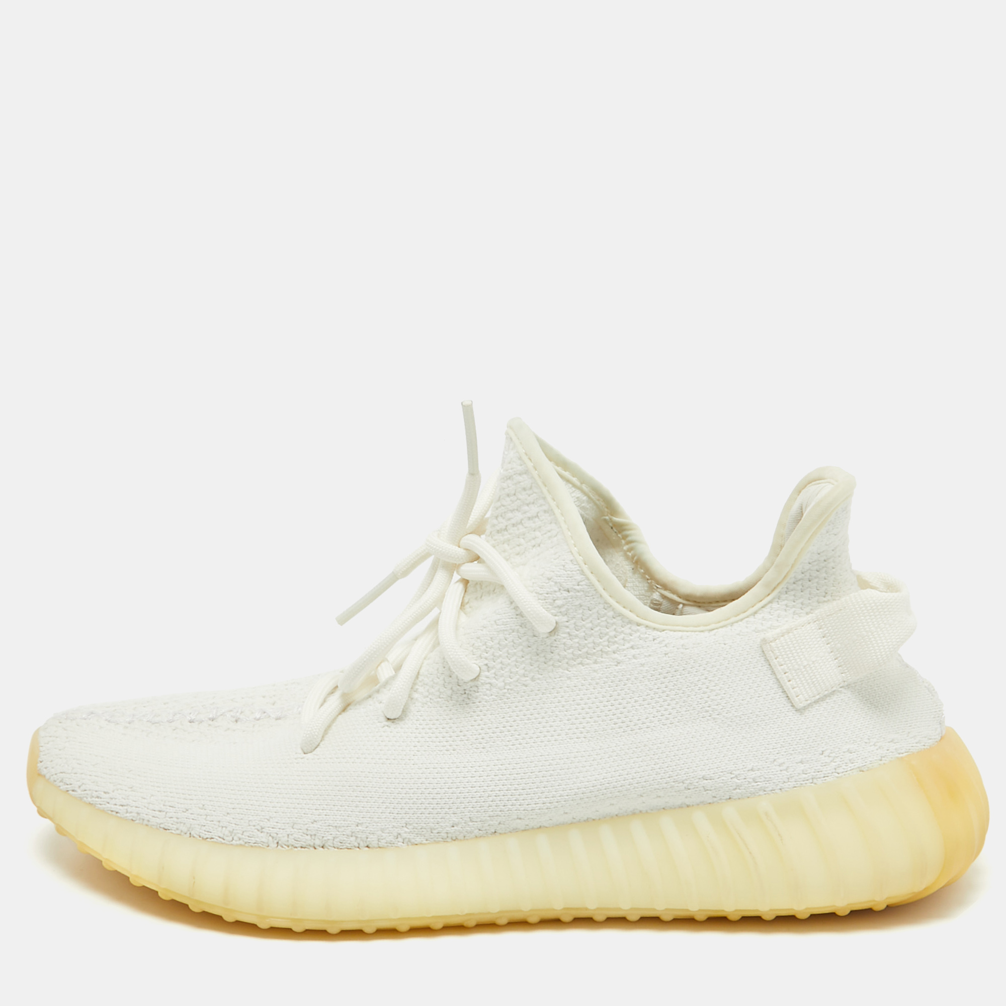 

Yeezy x Adidas White Knit Fabric Boost 350 V2 Cream Sneakers Size 45 2/3