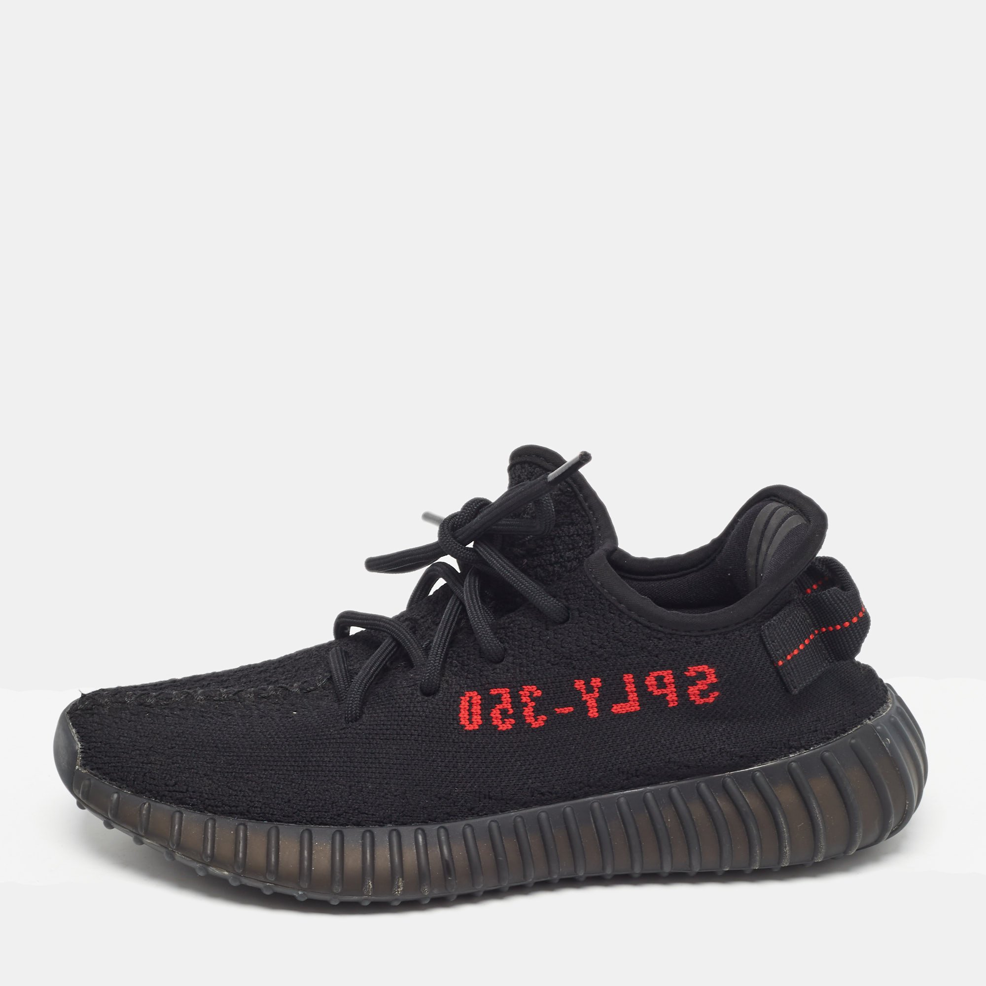 

Yeezy x Adidas Black Knit Fabric Boost 350 V2 Black Red Sneakers 38 2/3