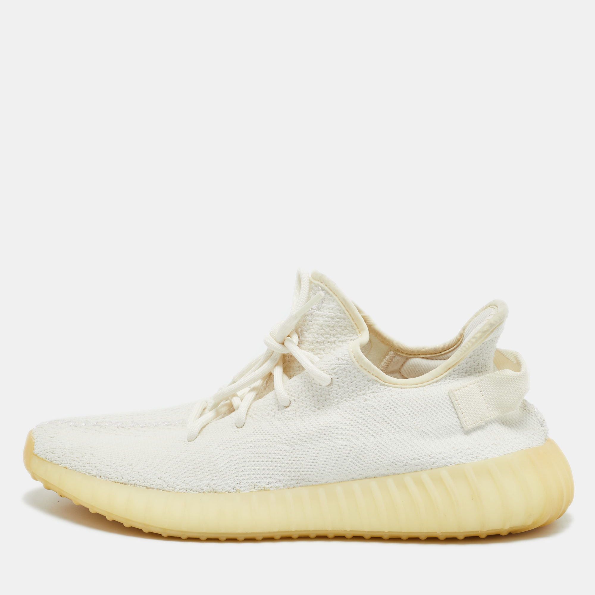 

Yeezy x Adidas White Knit Fabric Boost 350 V2 Cream Sneakers Size 46