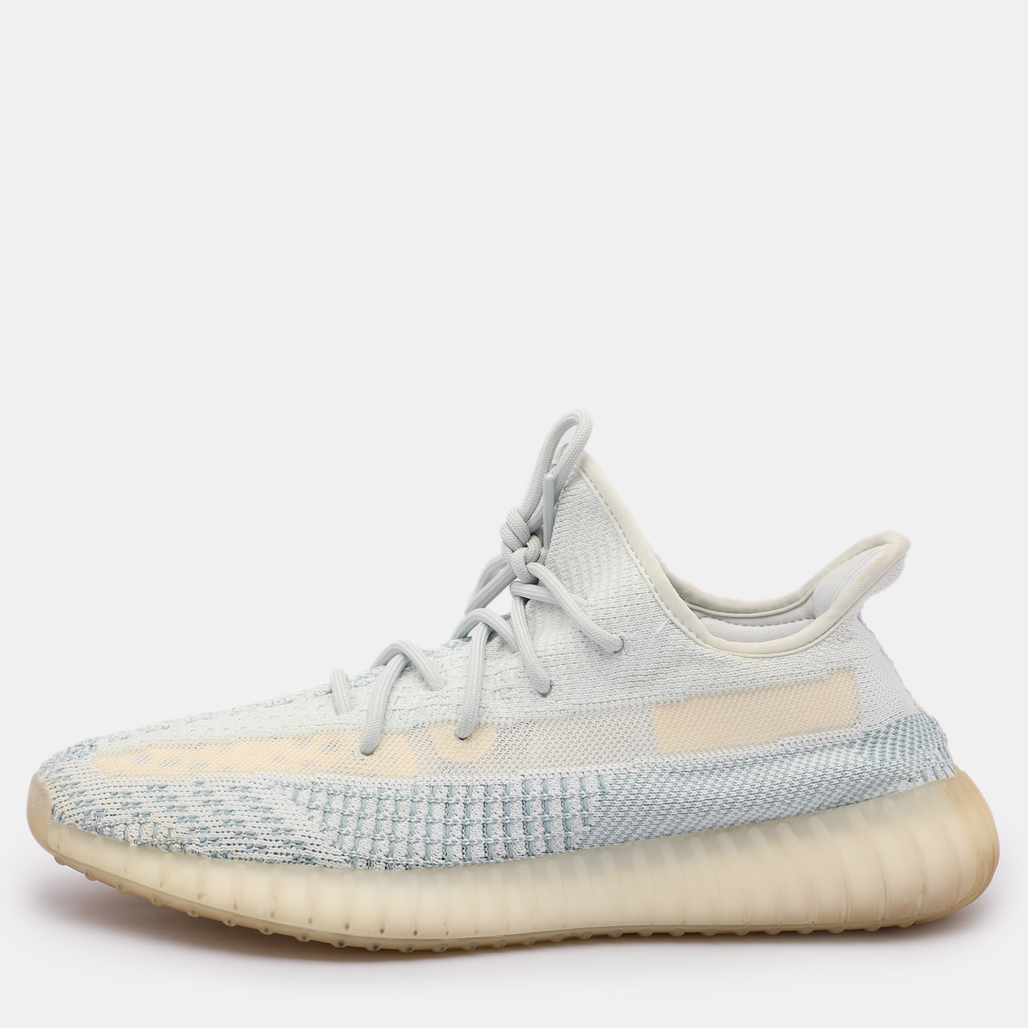 

Yeezy x Adidas Blue/White Knit Fabric Boost 350 V2 "Cloud White" Low Top Sneakers Size 44 2/3