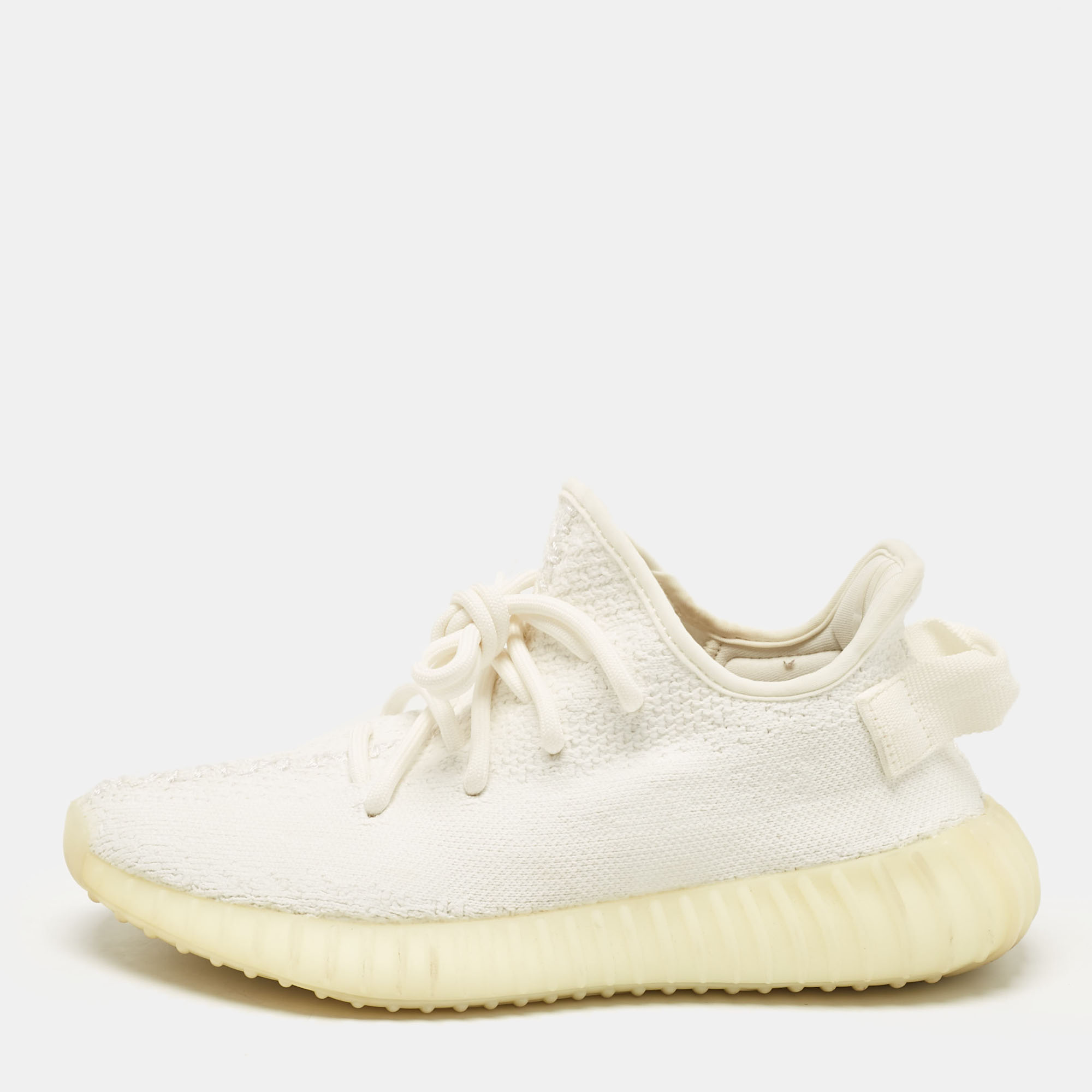 

Yeezy x Adidas White Knit Fabric Boost 350 V2 Cream Sneakers Size 37 1/3