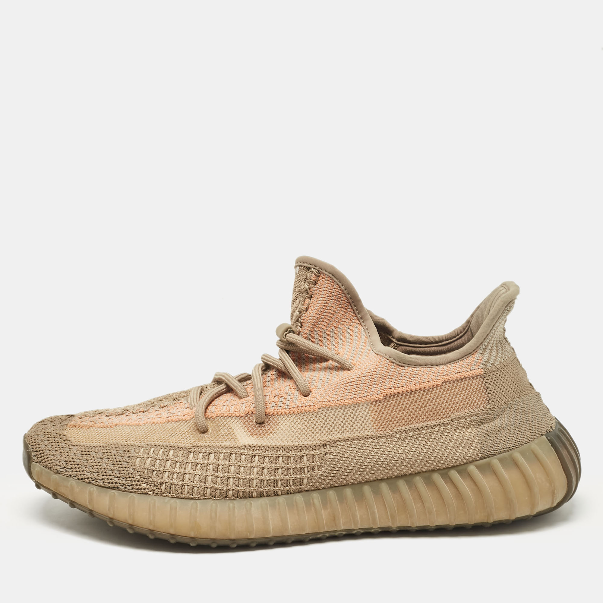 

Yeezy x Adidas Brown Knit Fabric Boost 350 V2 Sand Taupe Sneakers Size 46 2/3