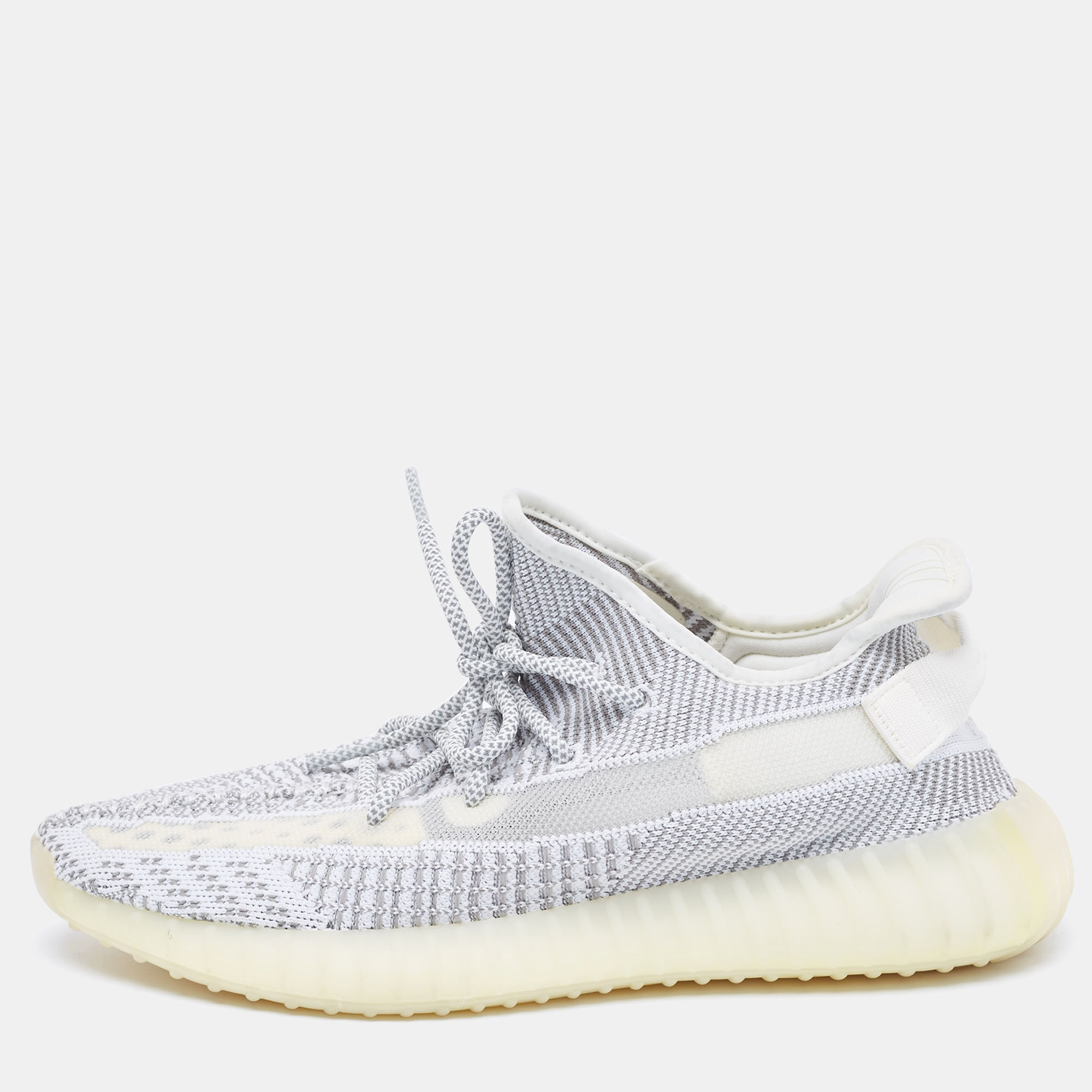 

Yeezy x Adidas White/Grey Knit Fabric Boost 350 V2 Static (Non Reflective) Sneakers Size 44