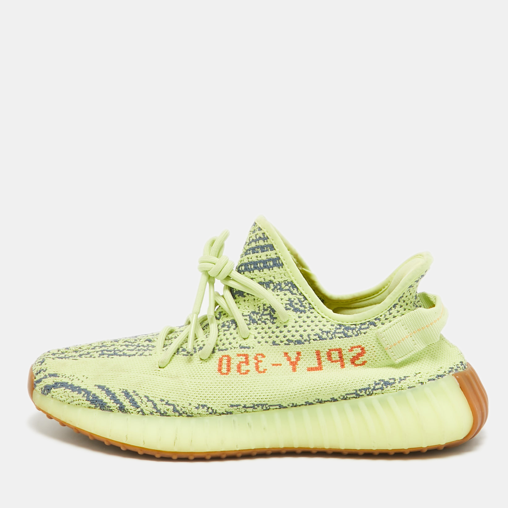 

Yeezy x Adidas Yellow Knit Fabric Boost 350 V2 Semi Frozen Yellow Sneakers Size 42