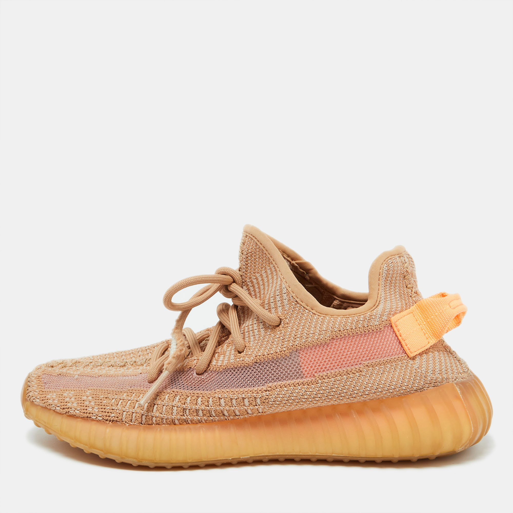 

Yeezy x Adidas Orange Knit Fabric Boost 350 V2 Clay Sneakers Size 39 1/3