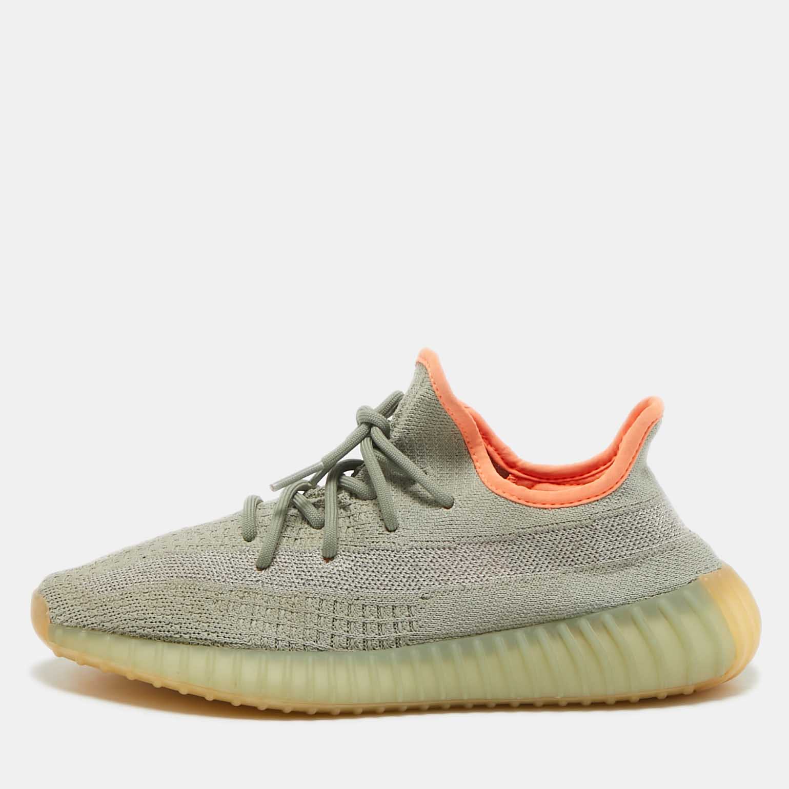 

Yeezy x Adidas Green Knit Fabric Boost 350 V2 Desert Sage Sneakers Size 42