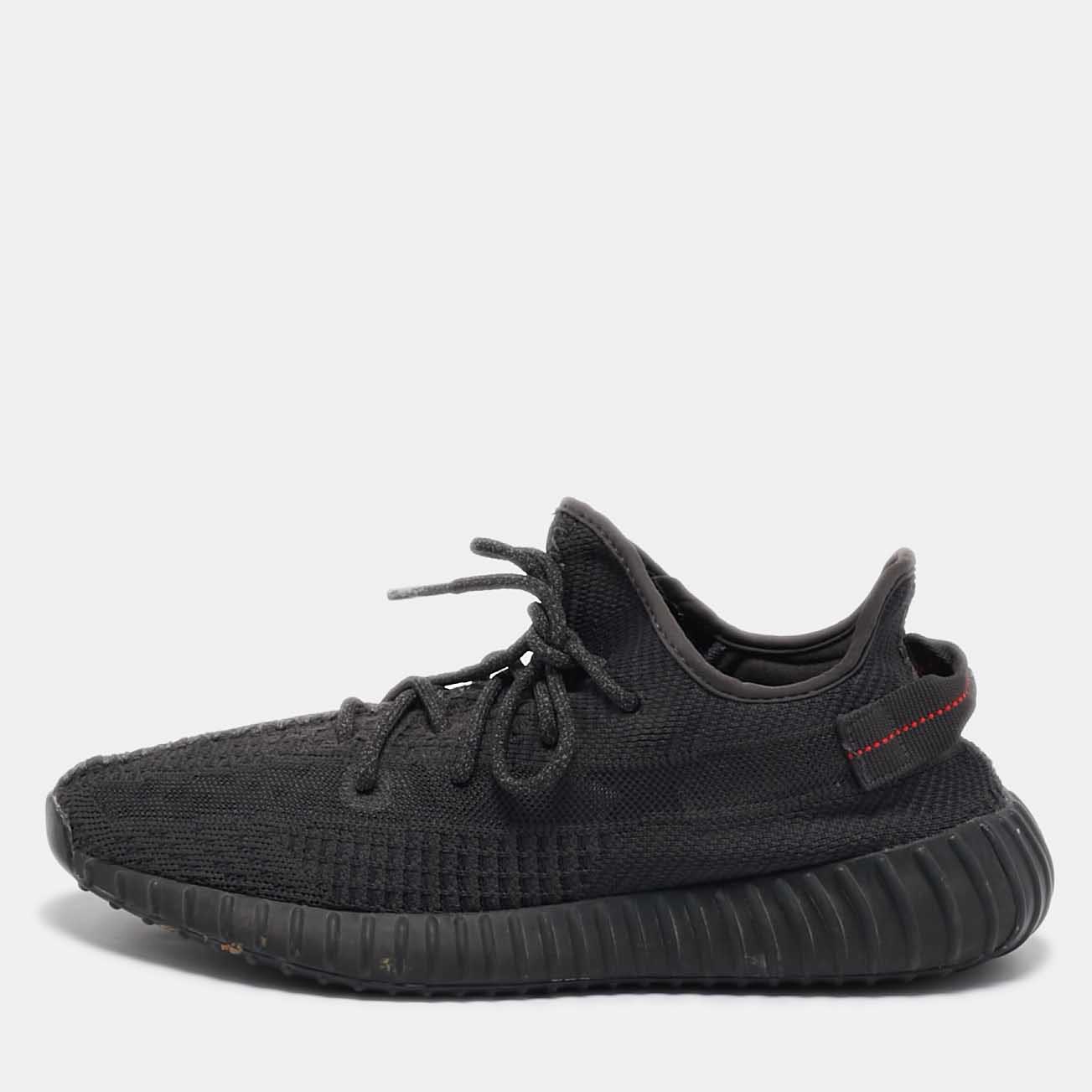 

Yeezy x Adidas Black Knit Fabric Boost 350 V2 Static Black Non-Reflective Sneakers Size 44