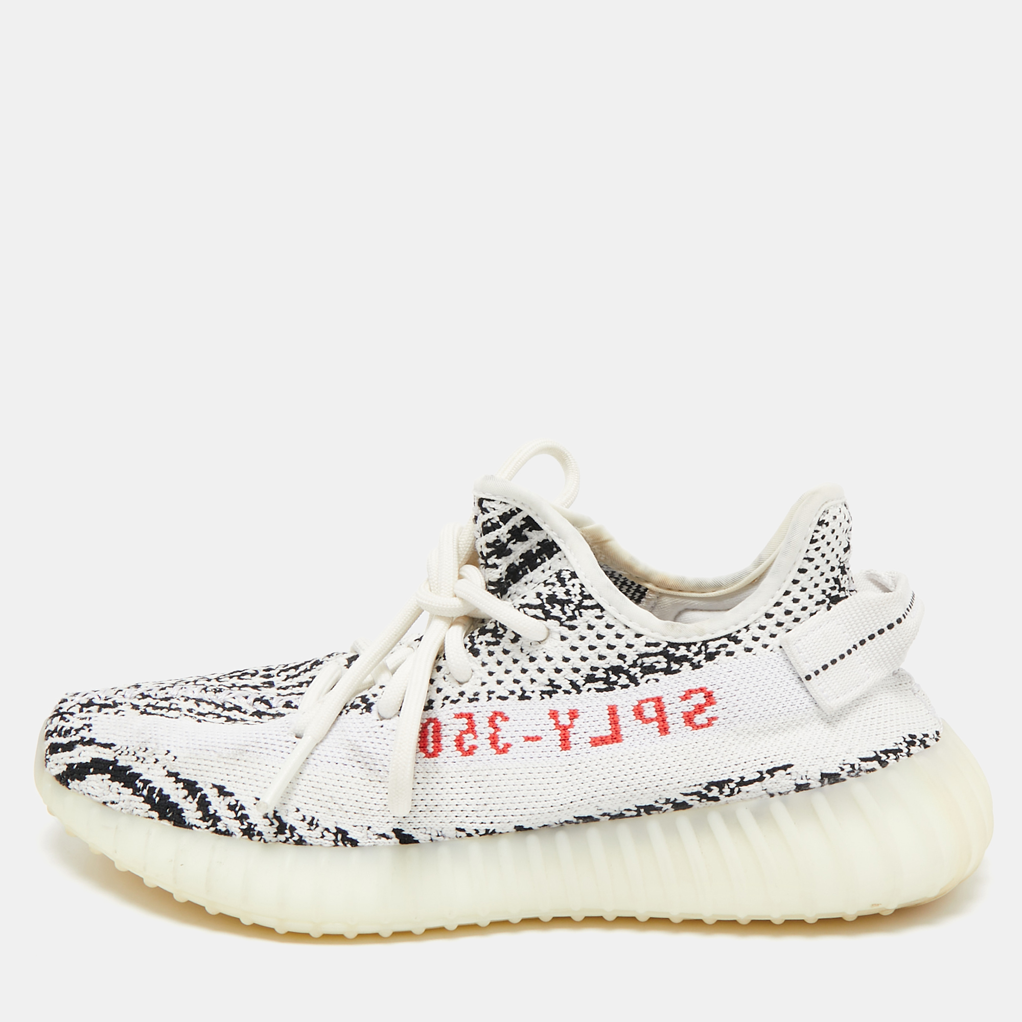 

Yeezy x Adidas White/Black Knit Fabric Boost 350 V2 Zebra Sneakers Size 38 2/3