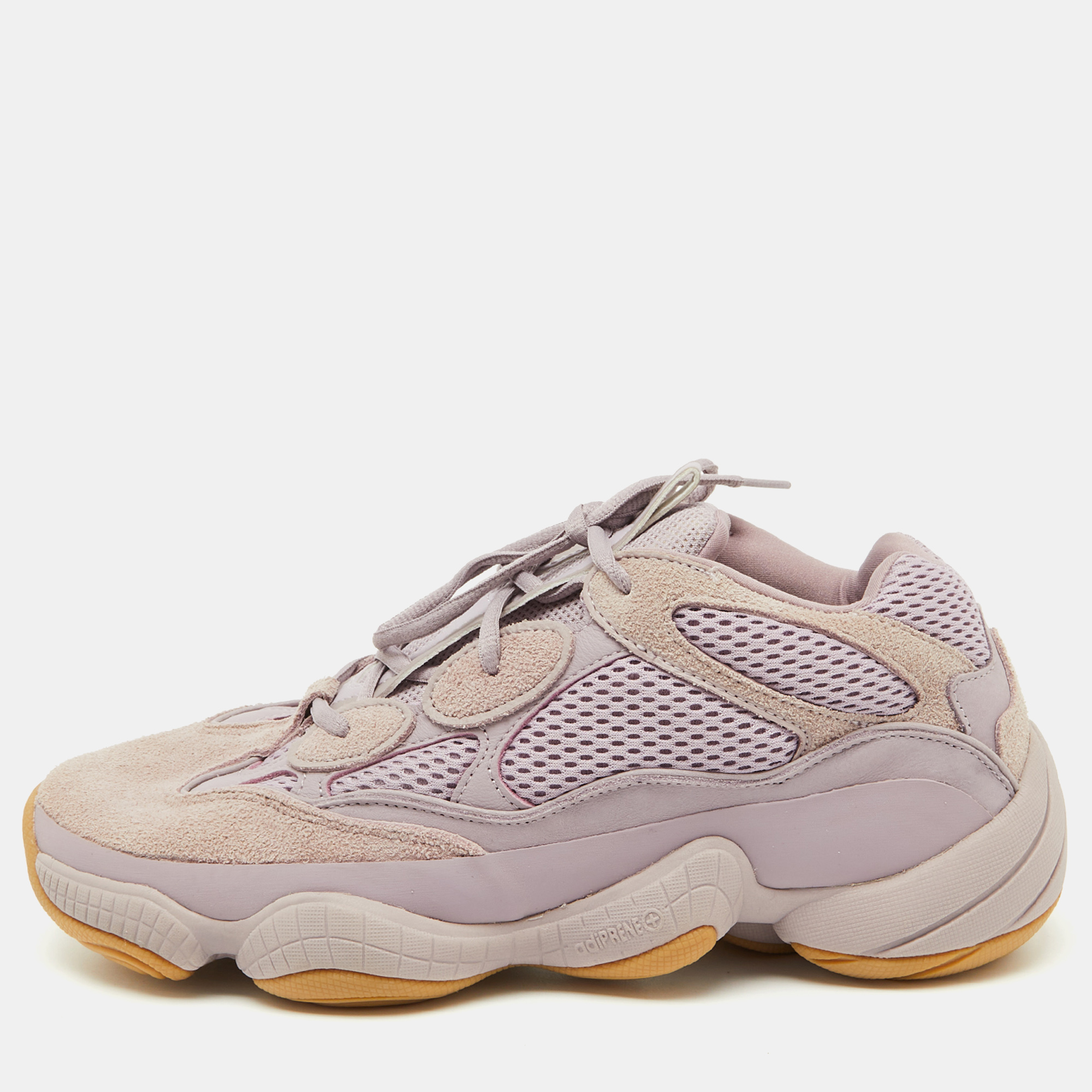 

Yeezy x Adidas Pink Suede and Mesh Yeezy 500 Soft Vision Sneakers Size 45 1/3