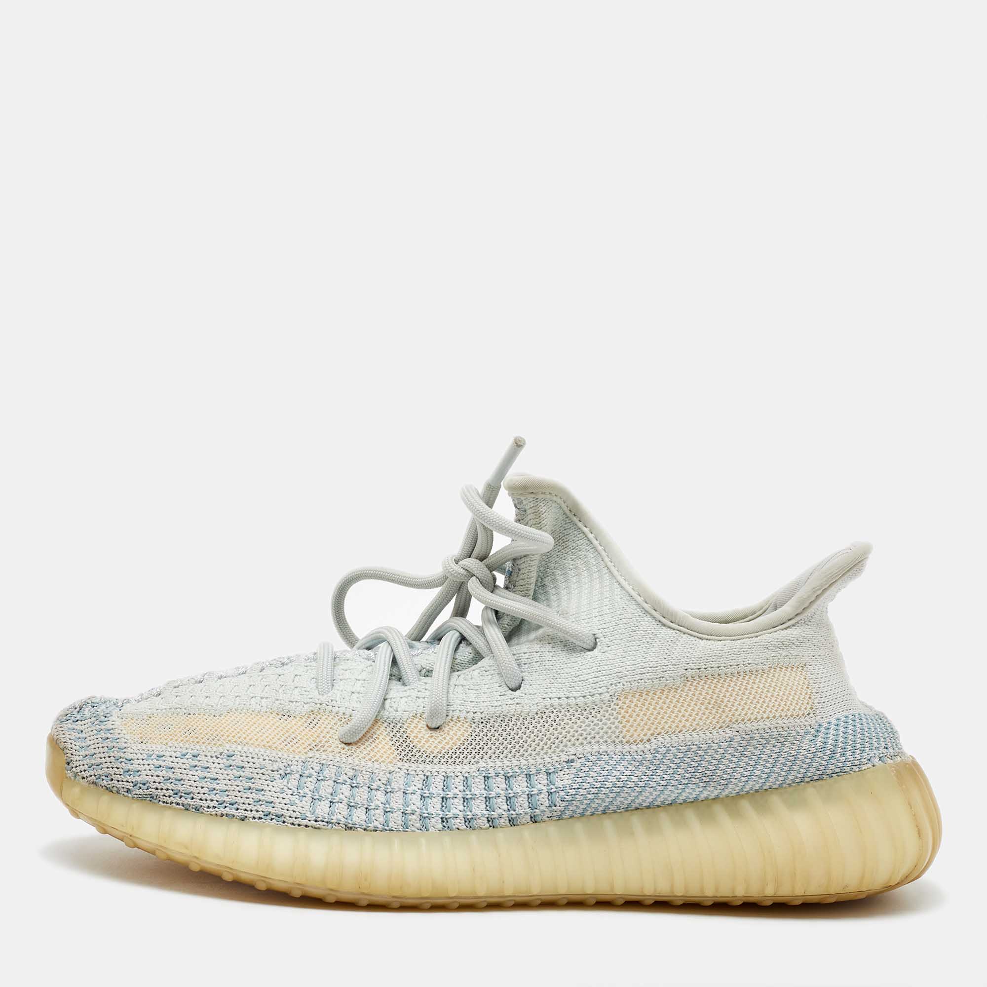 

Yeezy x Adidas Green/White Knit Fabric Boost 350 V2 Cloud White Non-Reflective Sneakers 41 1/2