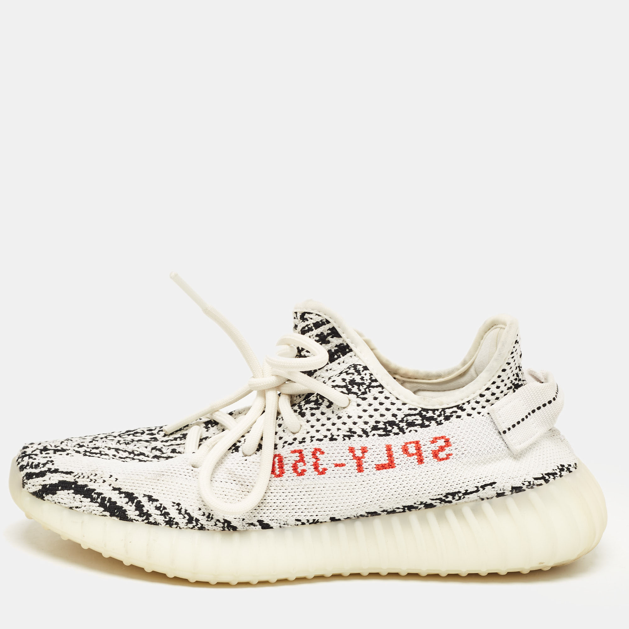 

Yeezy x Adidas White/Black Knit Fabric Boost 350 V2 Zebra Sneakers Size 38 2/3