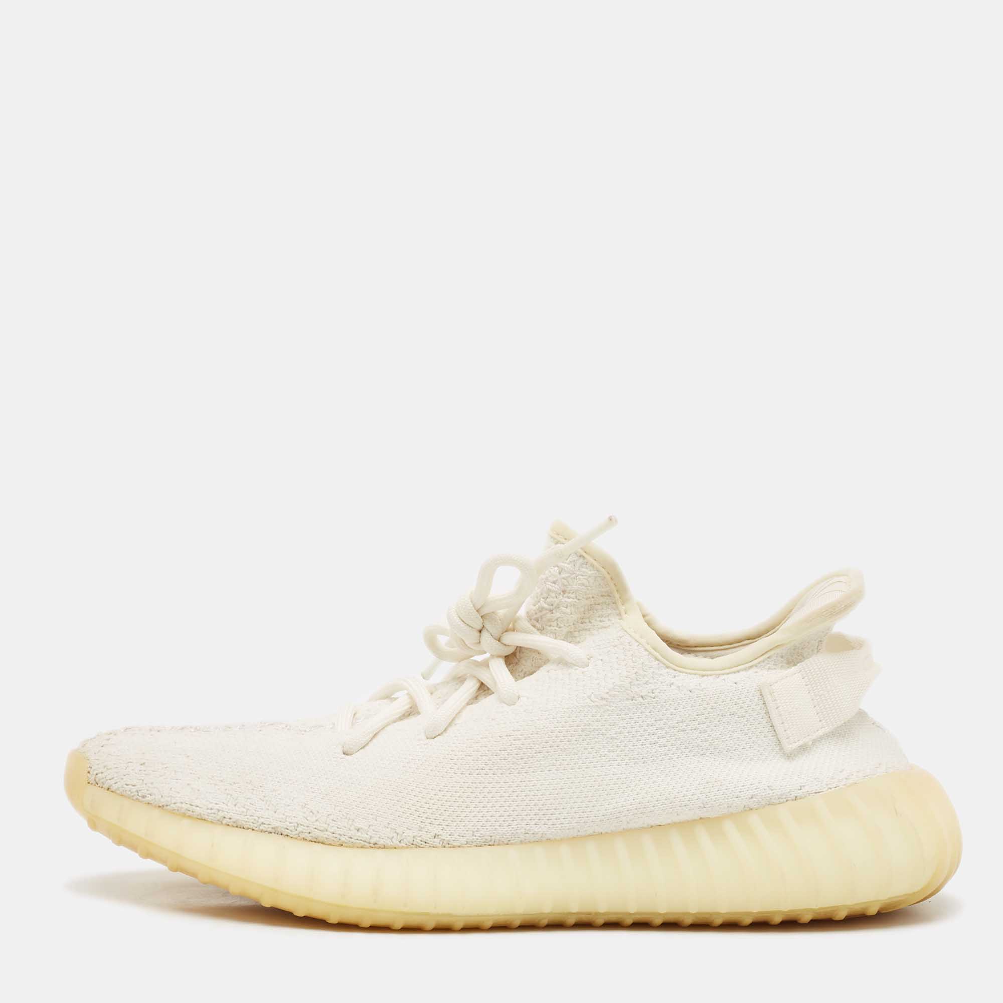 

Yeezy x Adidas White Knit Fabric Boost 350 V2 Cream Sneakers Size 42