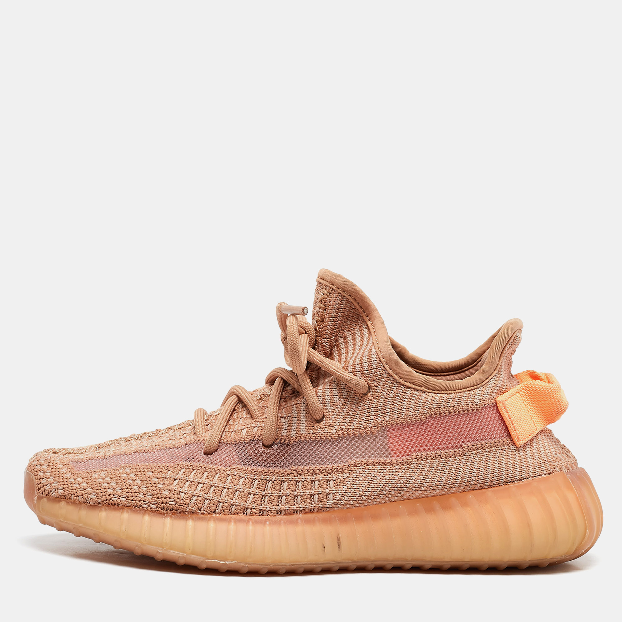 

Yeezy x Adidas Orange Knit Fabric Boost 350 V2 Clay Sneakers Size