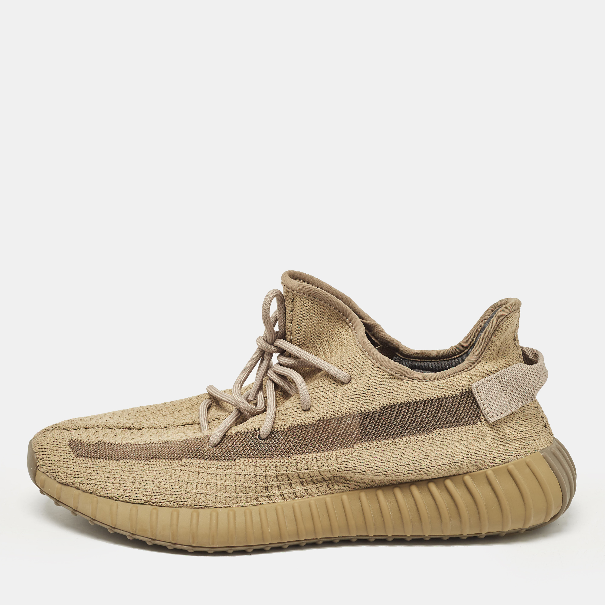 

Yeezy x Adidas Brown Knit Fabric Boost 350 V2 Earth Sneakers Size