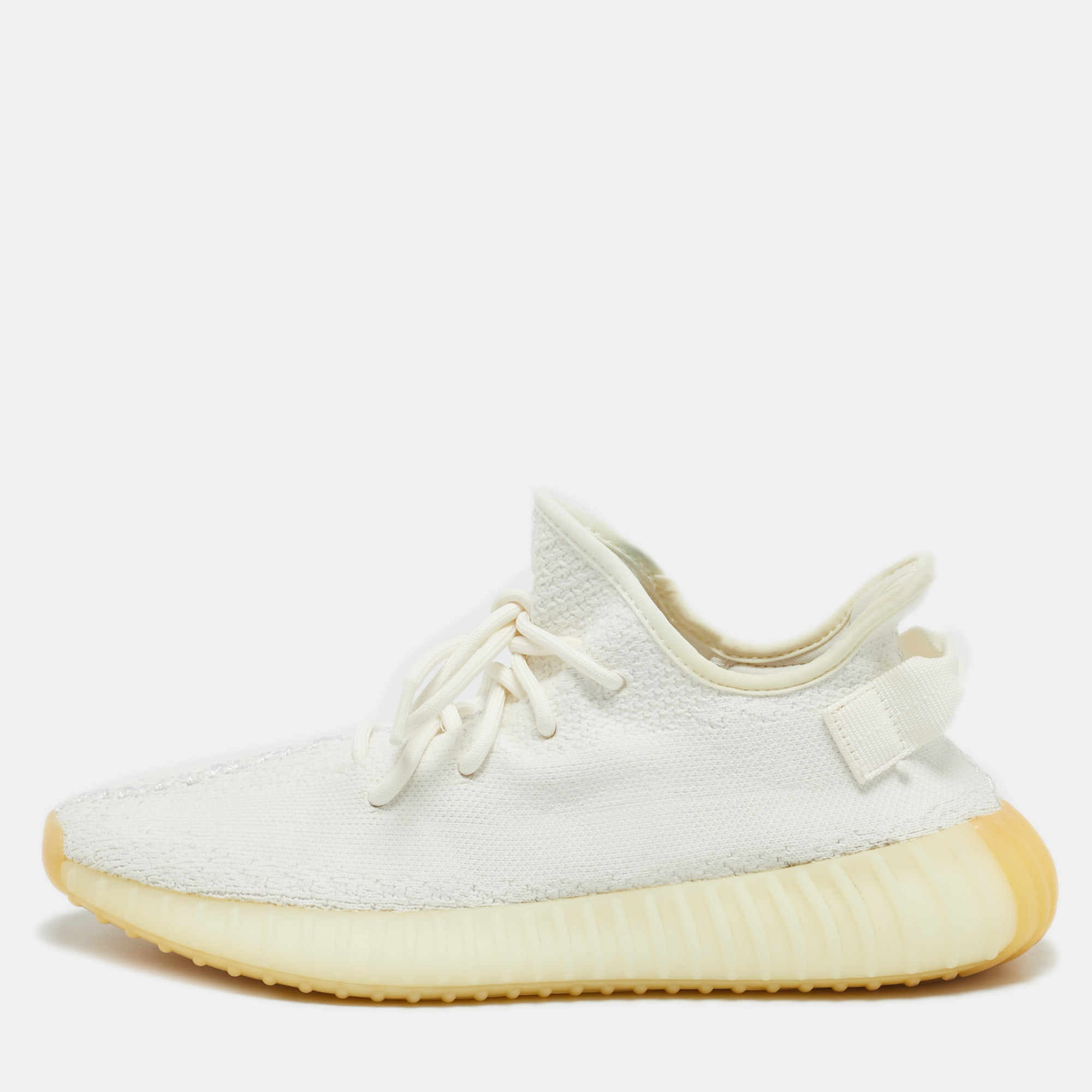 

Yeezy x Adidas White Knit Fabric Boost 350 V2 Cream Sneakers Size 42 2/3