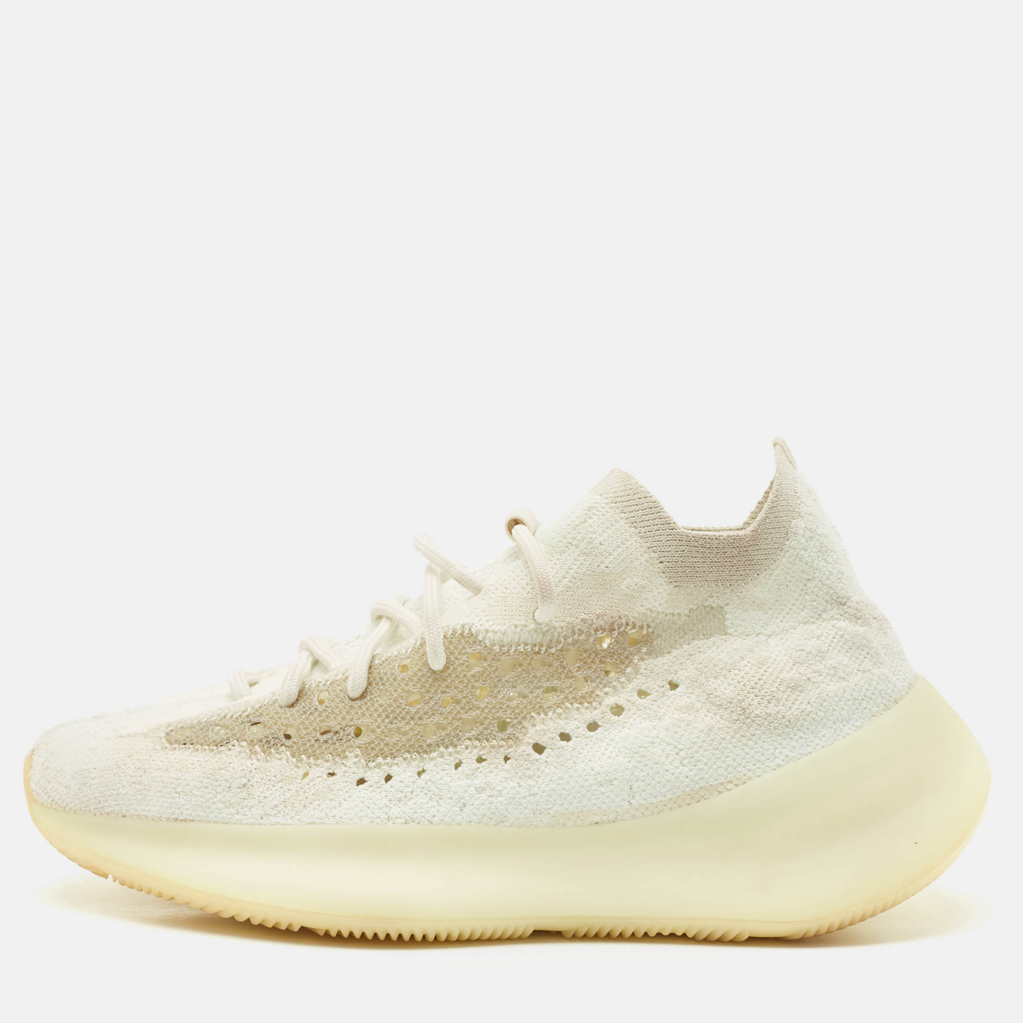 

Yeezy x Adidas White Knit Fabric Boost 380 Calcite Glow Sneakers Size 42