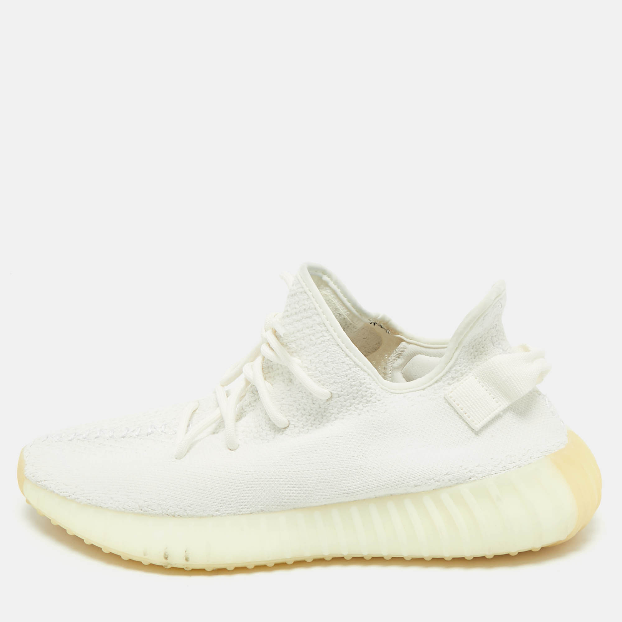 

Yeezy x Adidas White Knit Fabric Boost 350 V2 White Sneakers Size 44