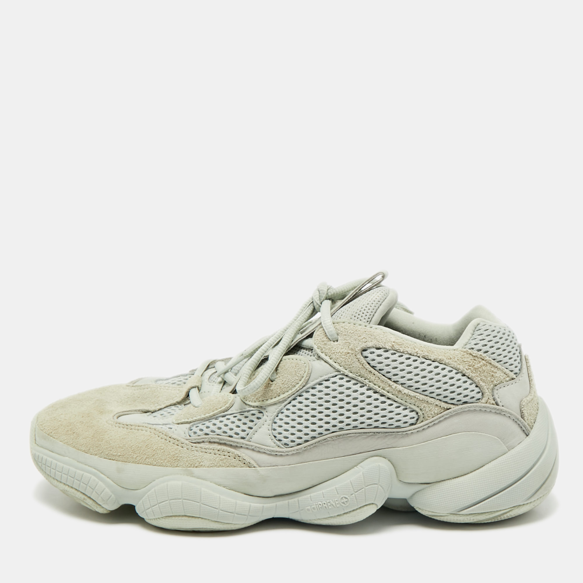 

Yeezy x Adidas Grey Leather and Mesh 500 Salt Sneakers Size 46 2/3