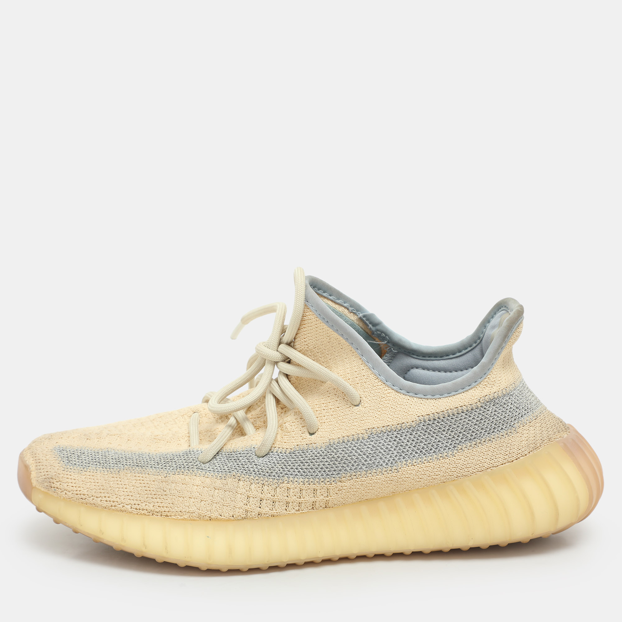 

Yeezy x Adidas Light Beige Knit Fabric Boost 350 V2 Linen Sneakers Size 40