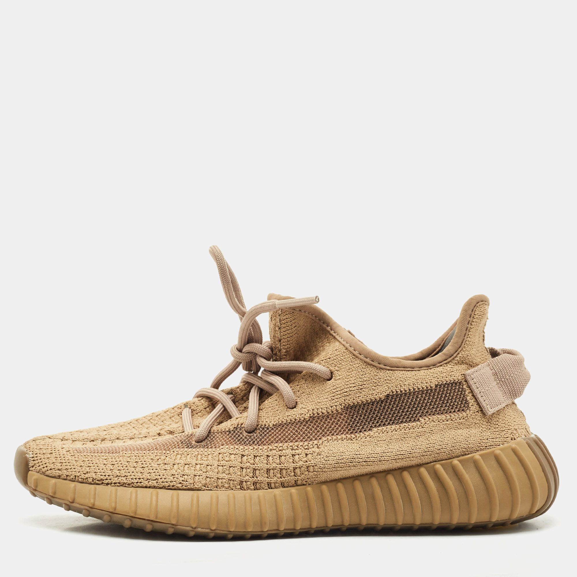 

Yeezy x Adidas Brown Knit Fabric Boost 350 V2 Earth Sneakers Size 38 2/3