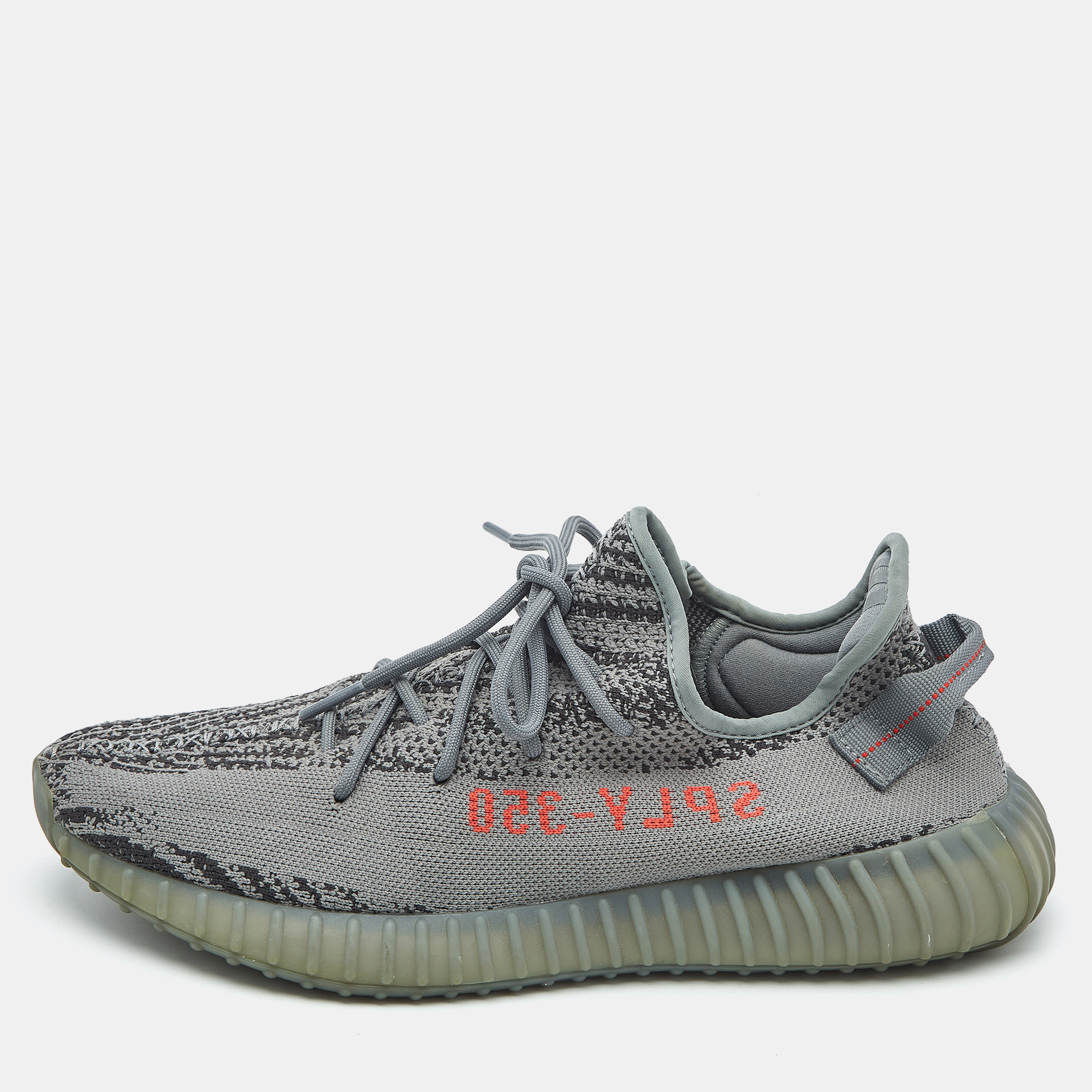 Yeezy x Adidas Grey Knit Fabric Boost 350 V2 Beluga 2.0 Sneakers Size 48