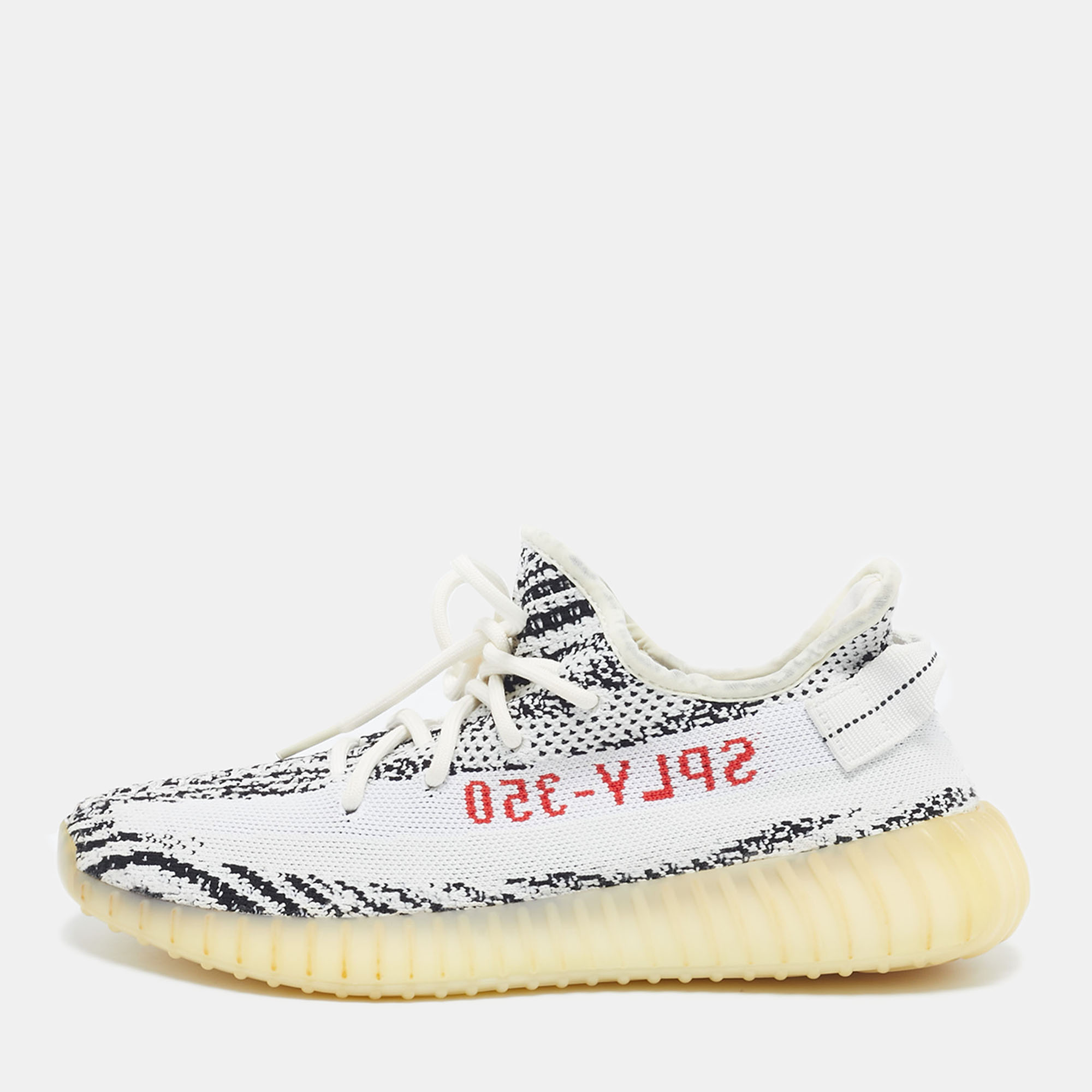 

Yeezy x Adidas White/Black Knit Fabric Boost 350 V2 Zebra Sneakers Size 42 2/3
