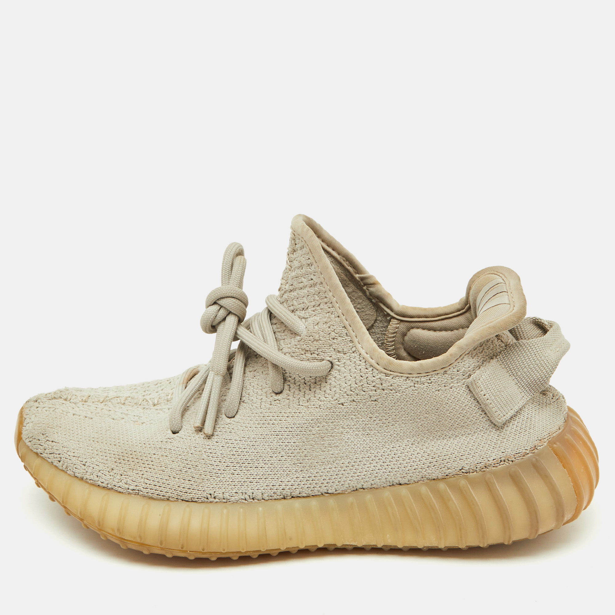 

Yeezy x Adidas Grey Knit Fabric Boost 350 V2 Sesame Sneakers Size 36 2/3