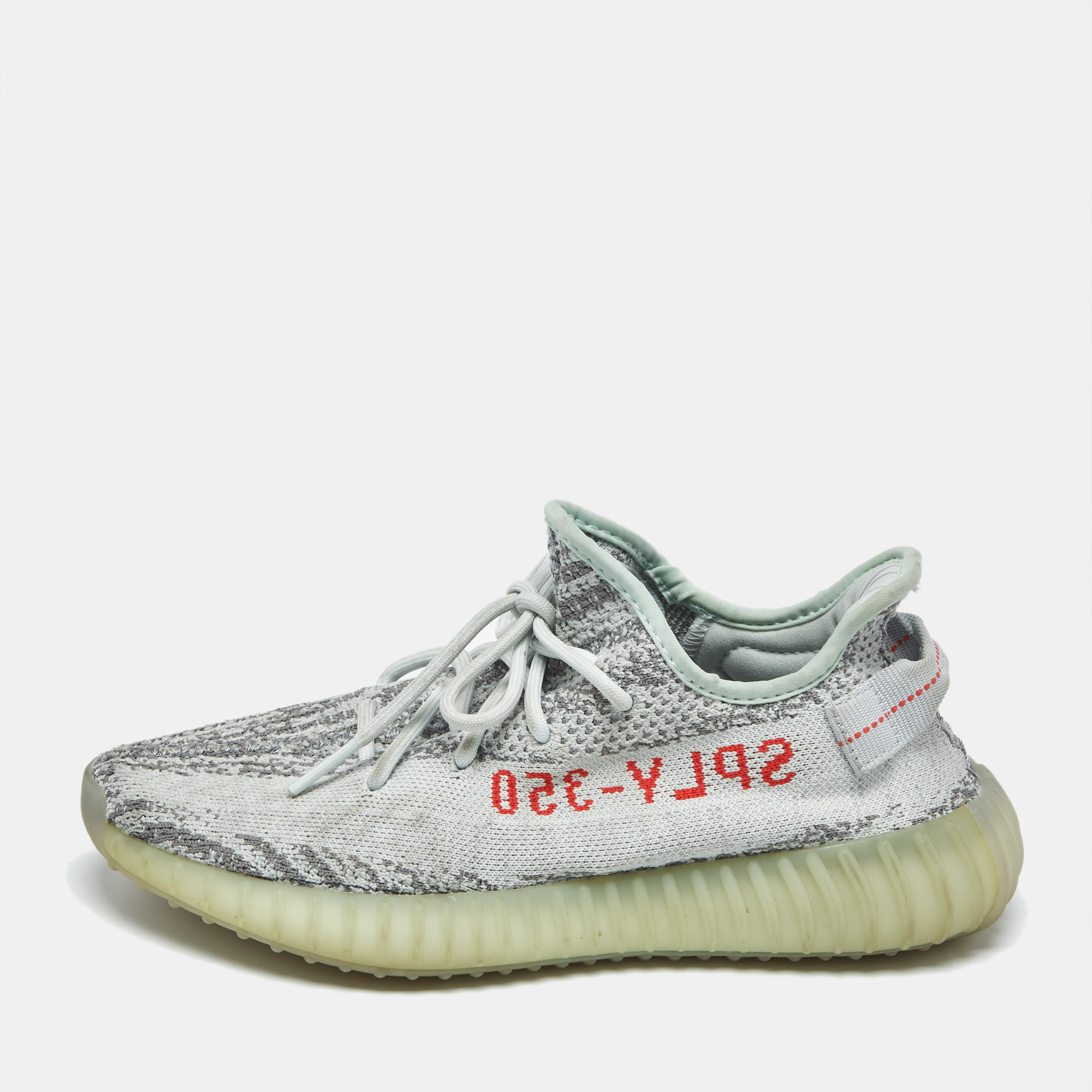 Yeezy x Adidas Light Blue Cotton Knit Boost 350 V2 Blue Tint Sneakers Size 40 2/3