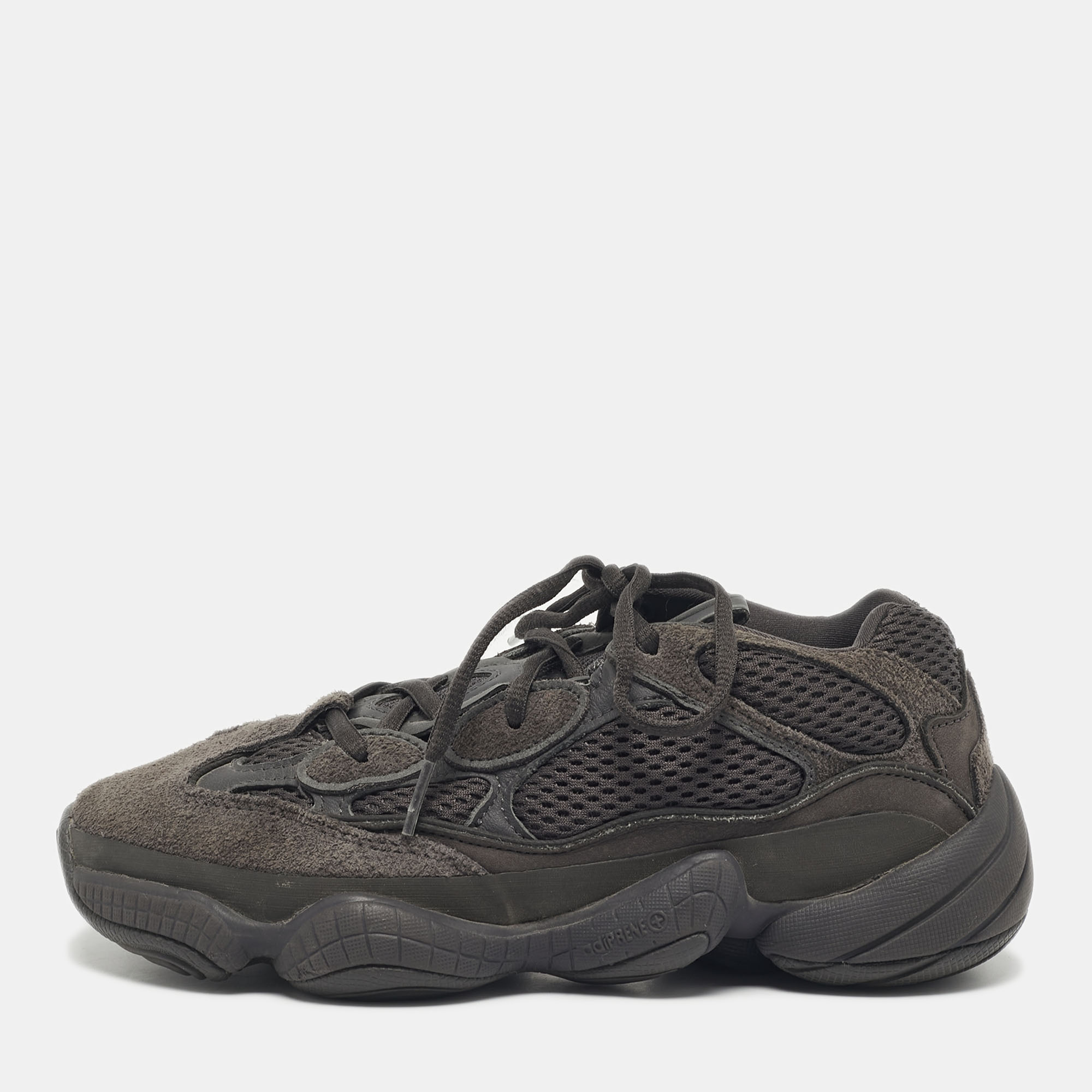 

Yeezy x Adidas Black Mesh and Suede 500 Utility Black Sneakers Size 38