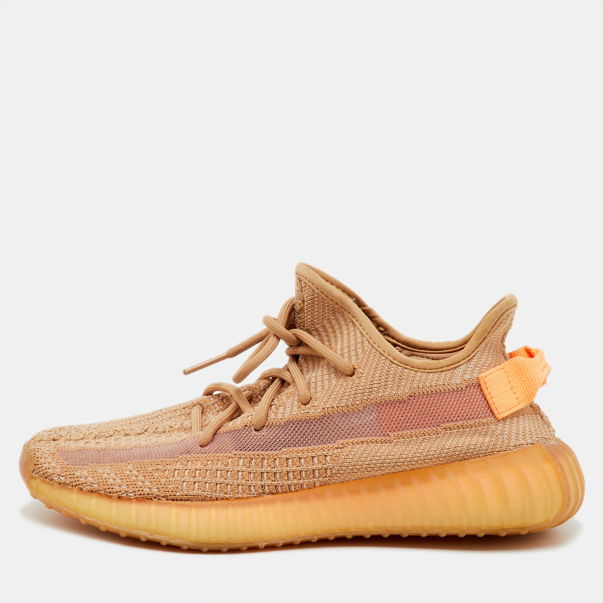

Yeezy x Adidas Light Orange Knit Fabric Boost 350 V2 Clay Sneakers Size 40 2/3
