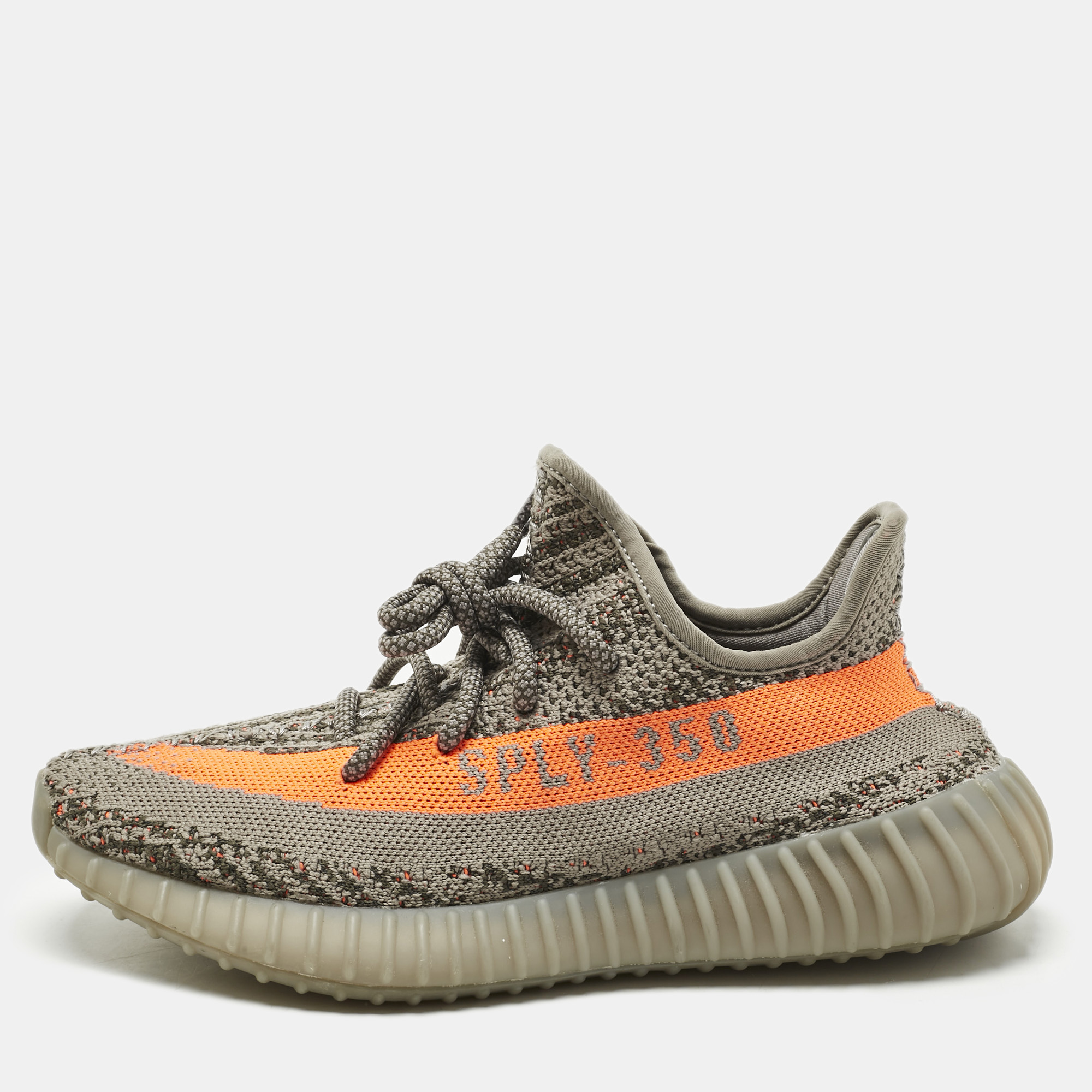 Yeezy x Adidas Grey Knit Fabric Boost 350 V2 Beluga Sneakers Size 38
