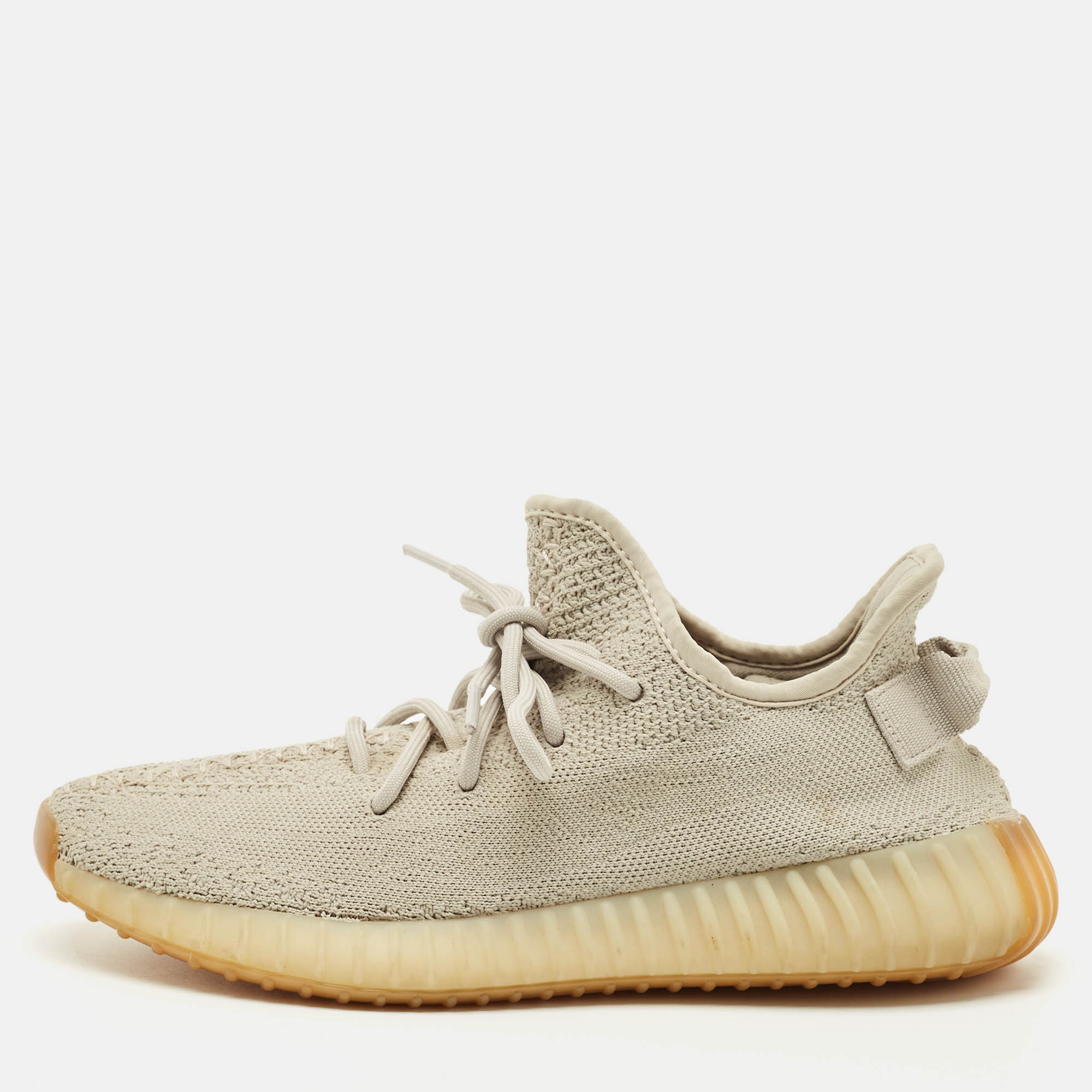 Yeezy x Adidas Grey Knit Fabric Boost 350 V2 Sesame Sneakers Size 41 1/3