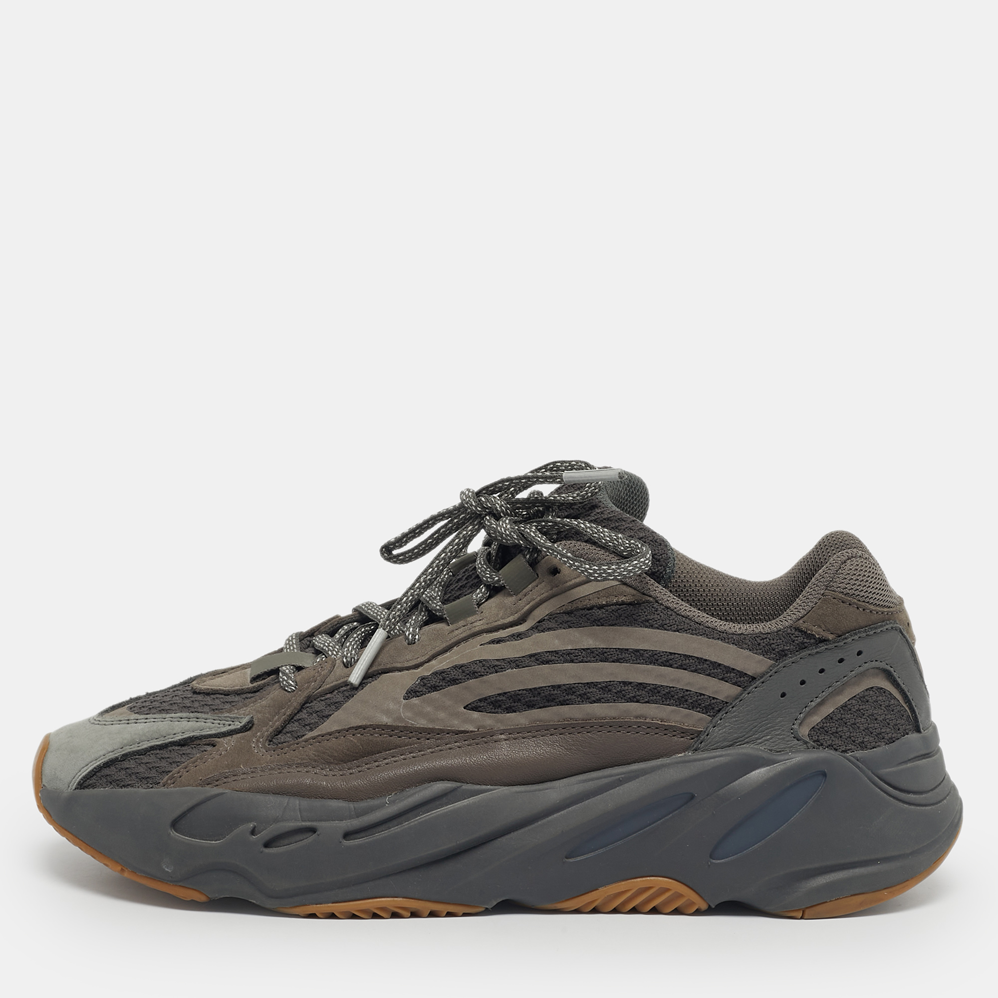 

Yeezy x Adidas Grey Nubuck and Leather Boost 700 V2 Geode Sneakers Size 42 2/3