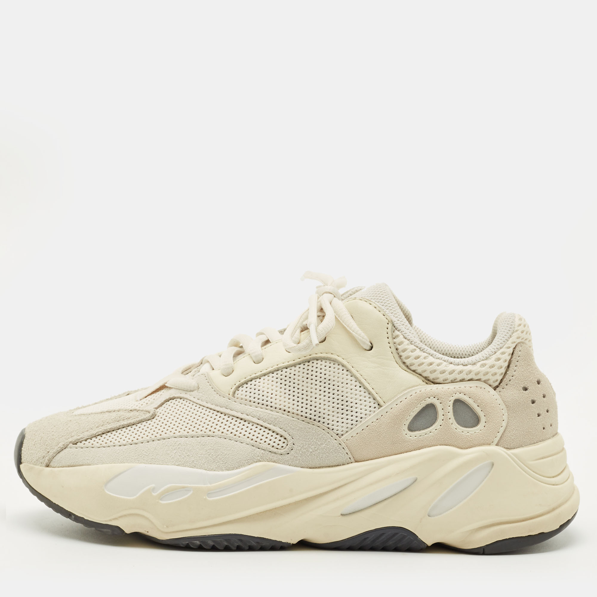 

Yeezy x Adidas Cream Fabric and Suede Yeezy Boost 700 Lace Up Sneakers Size 40