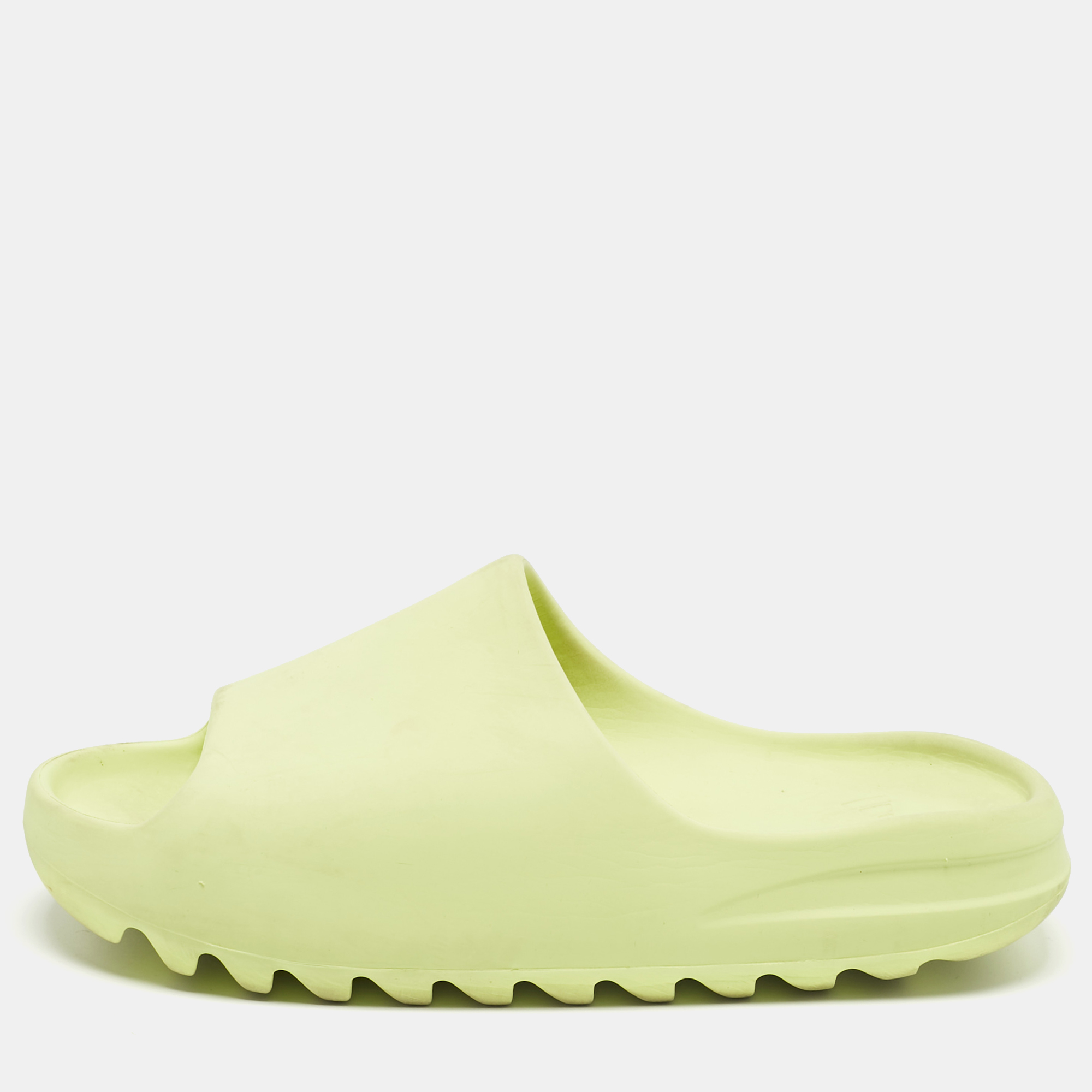

Yeezy x Adidas Neon Green Rubber Glow Green Slides Size 46