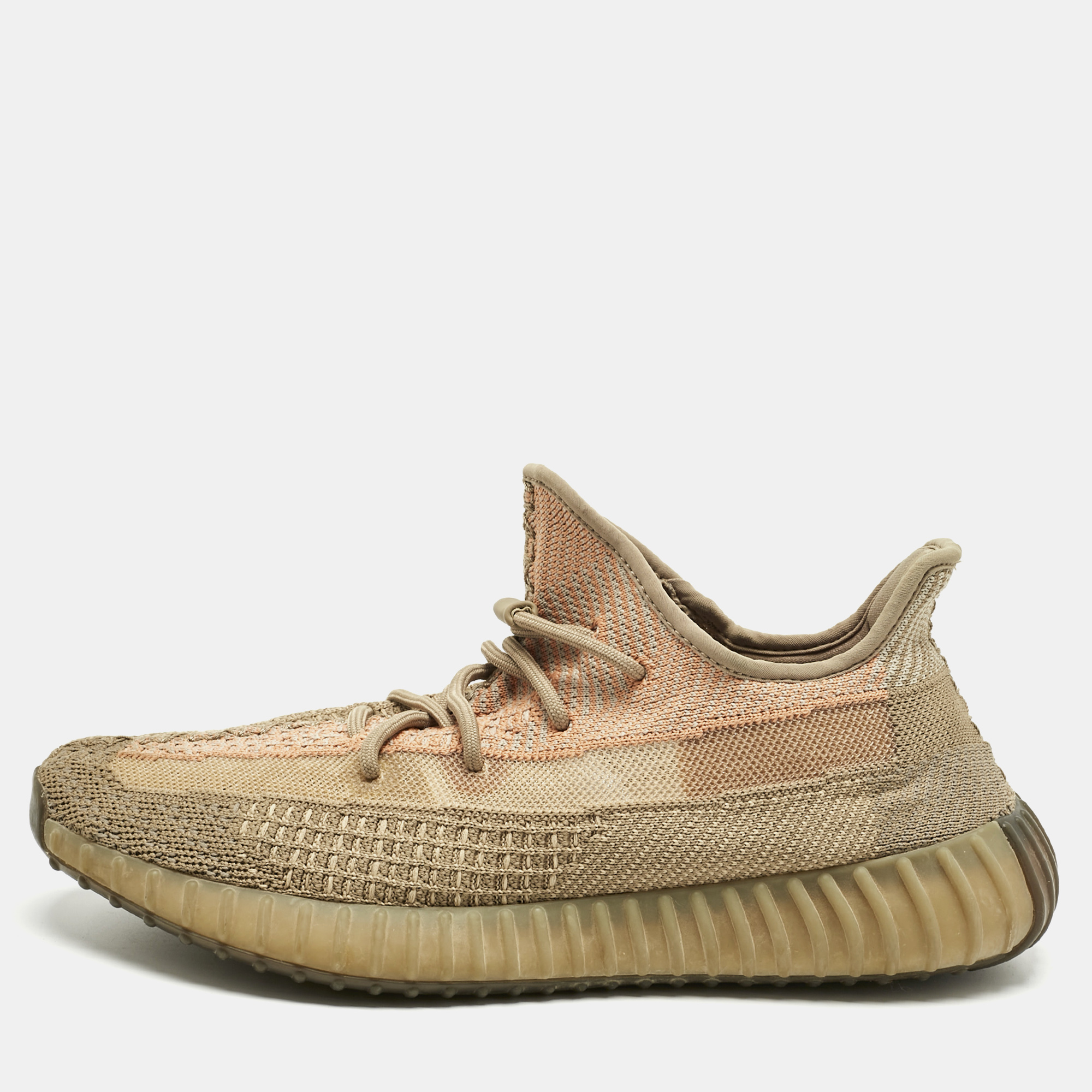 

Yeezy x Adidas Brown Knit Fabric Boost 350 V2 Sand Taupe Sneakers Size 46 2/3